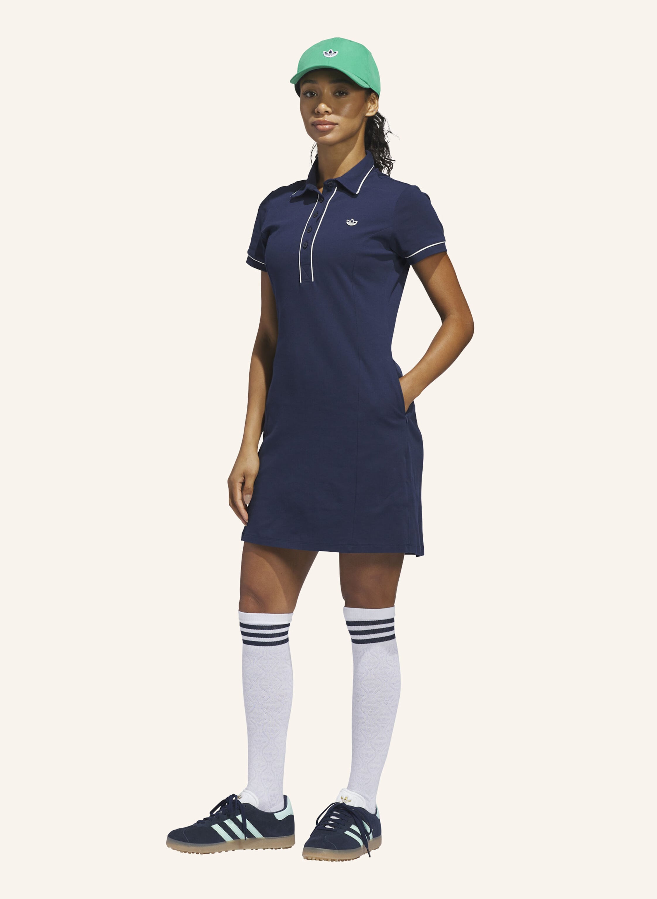 Thumbnail - Adidas Originals Piqué-Polokleid Originals blau