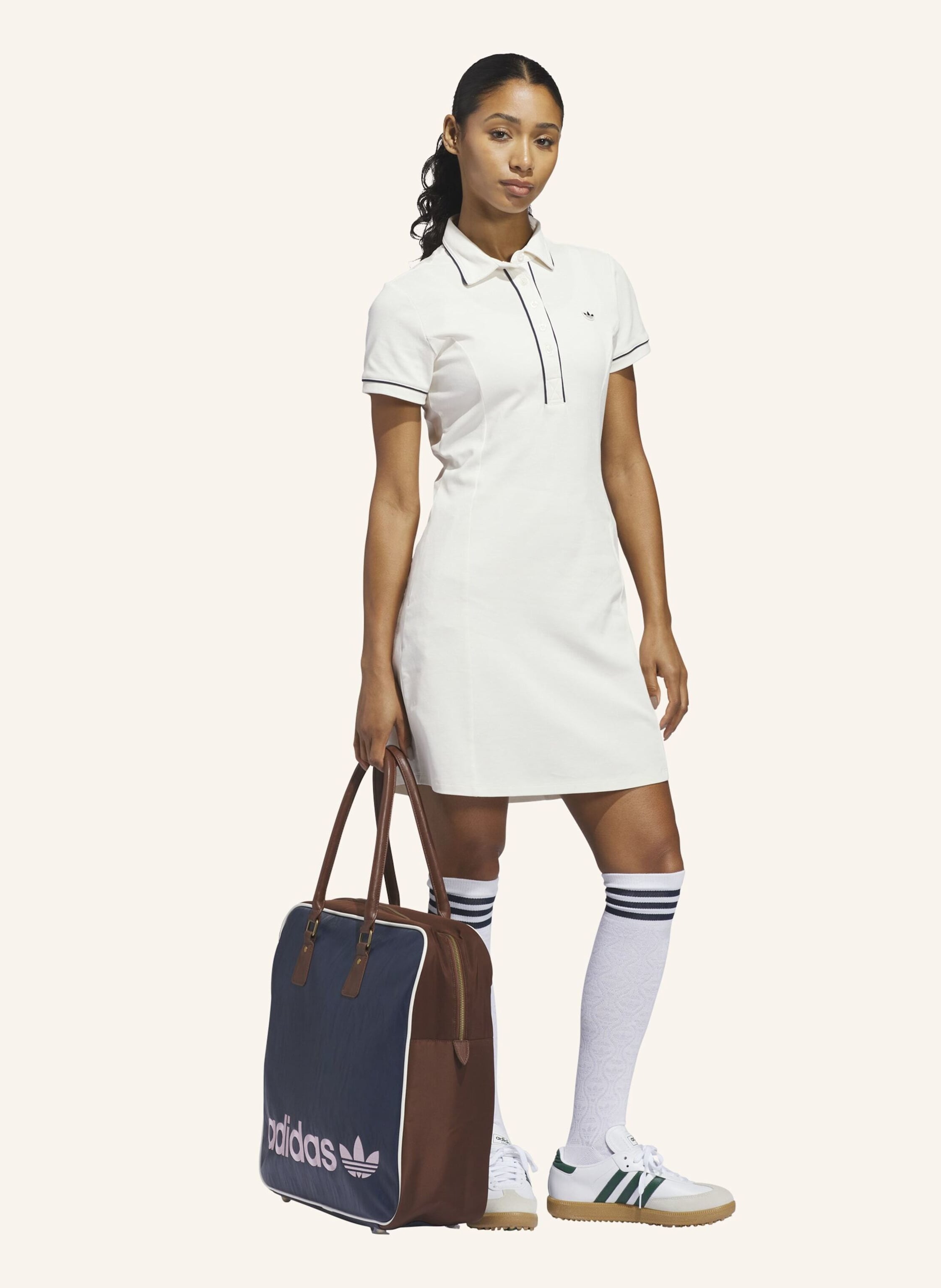 Thumbnail - Adidas Originals Piqué-Polokleid Originals weiss