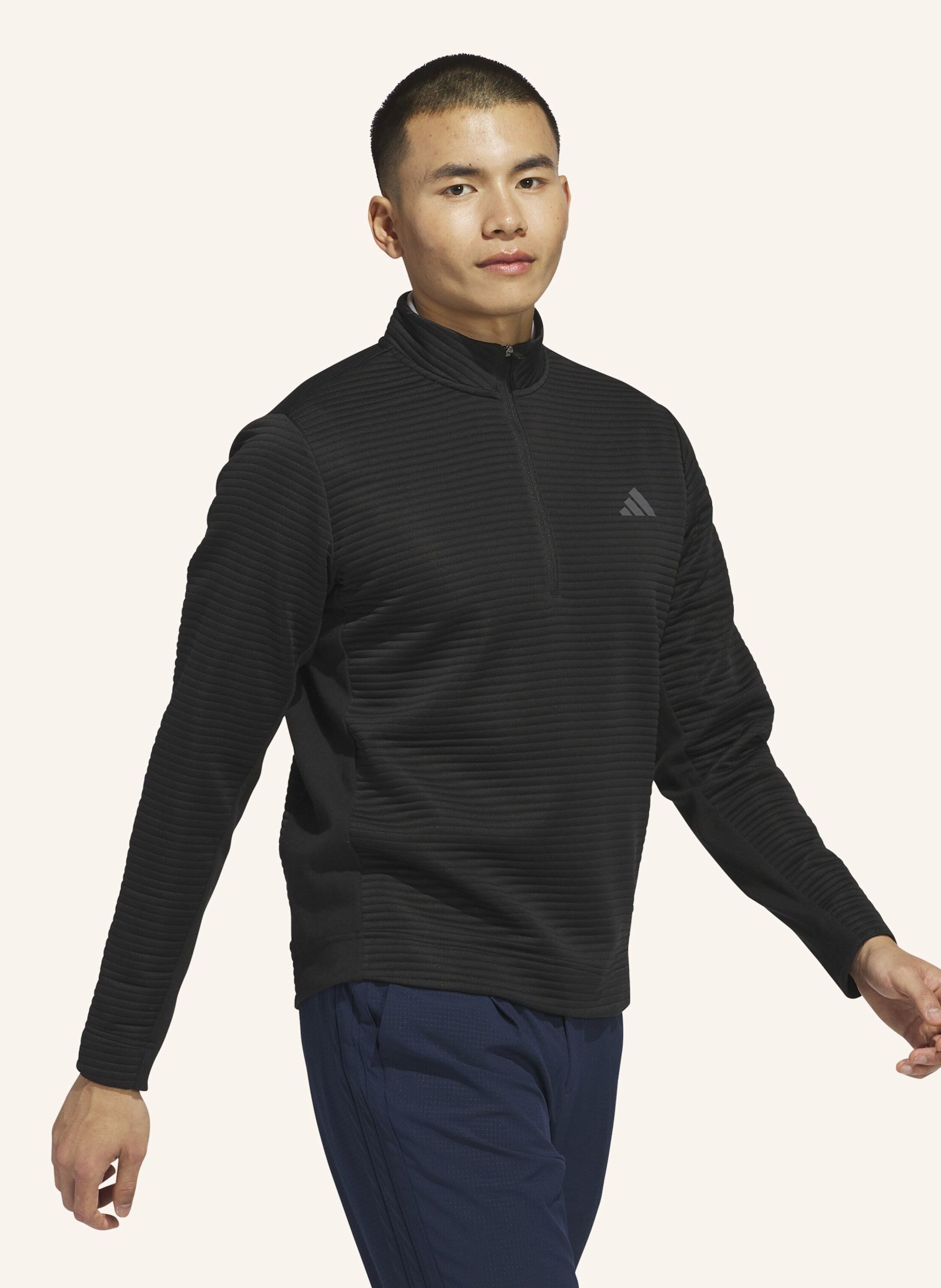 Thumbnail - Adidas ultimate365 Dwr Textured Quarter Zip Pullover schwarz