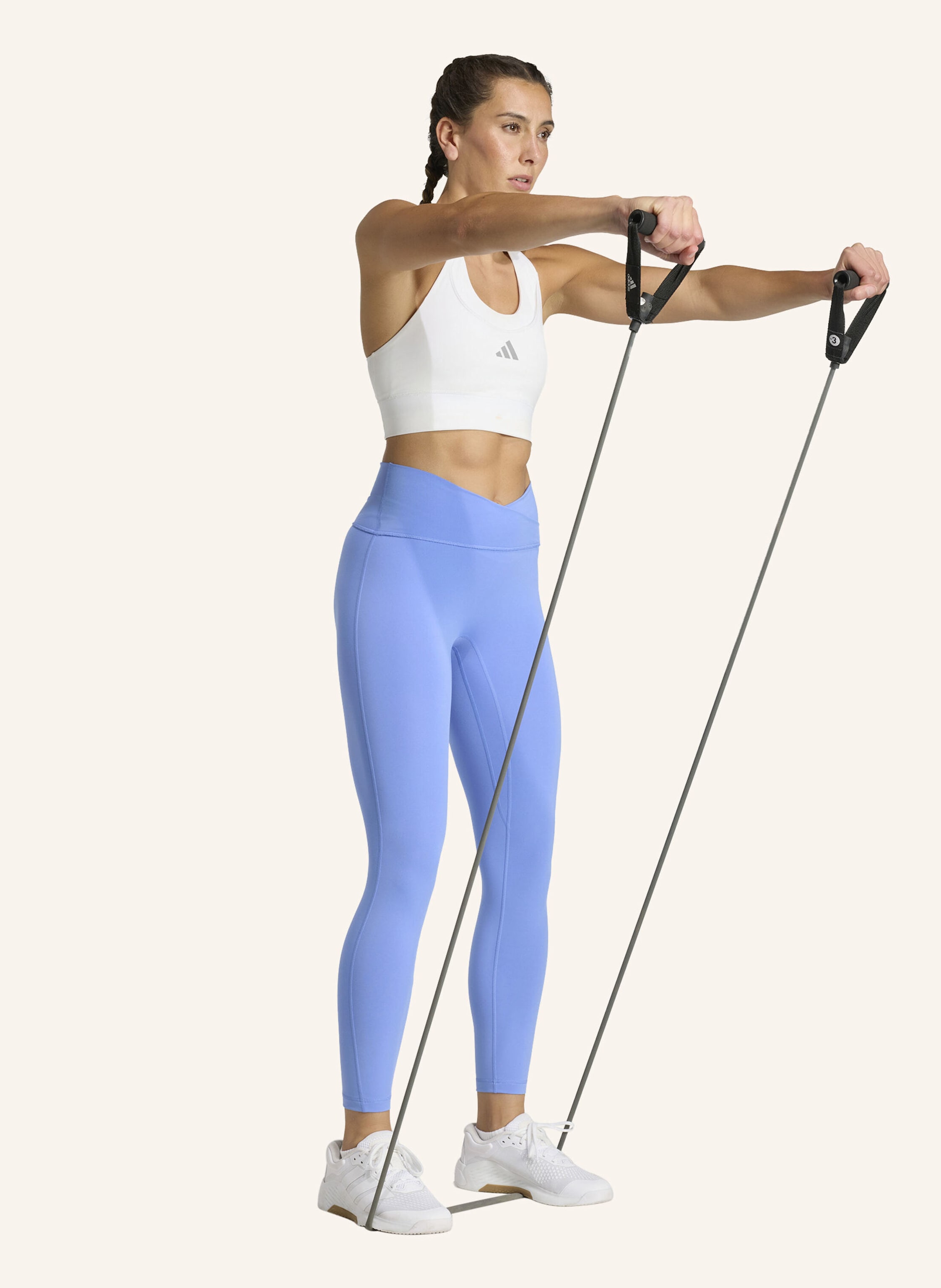 Thumbnail - Adidas 3-Streifen Studio All Me 7/8 X-Over Leggings blau