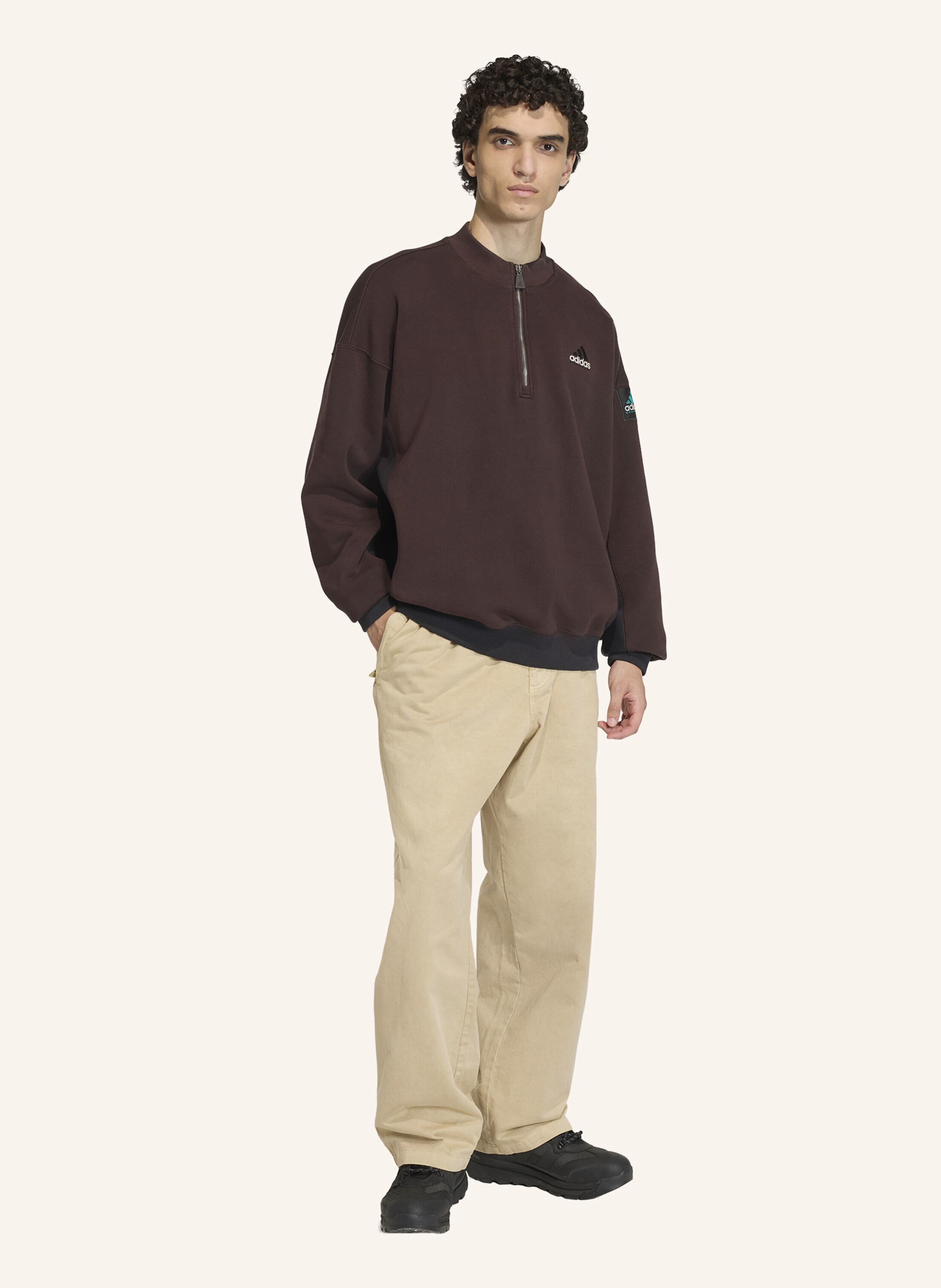 Thumbnail - Adidas Originals Adidas Equipment Blocked Half-Zip Pullover braun