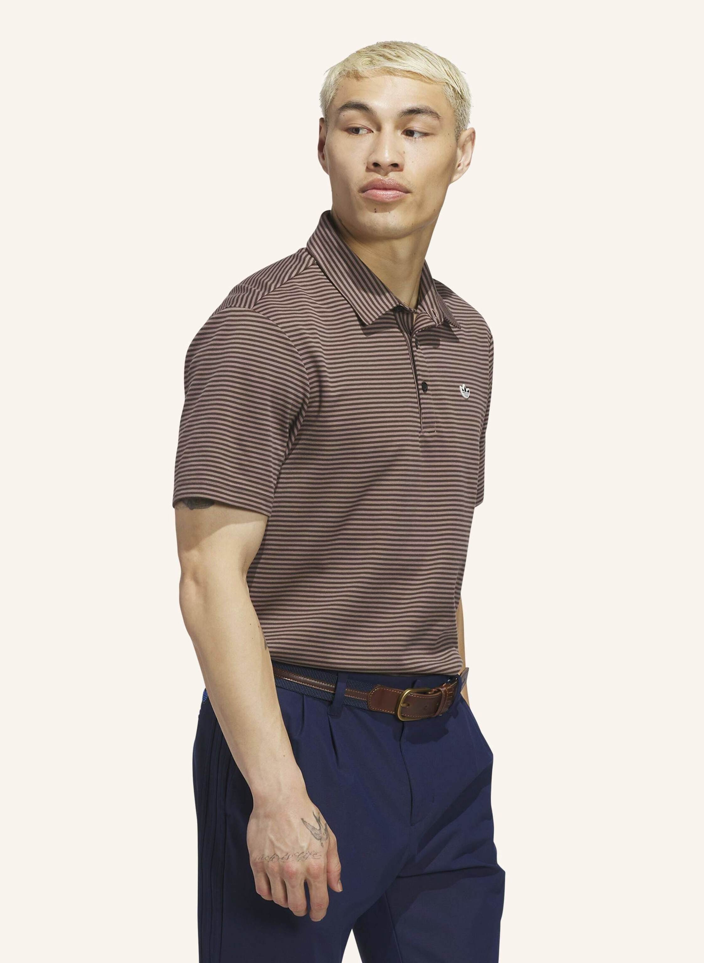Thumbnail - Adidas Originals Stripe Pikee Poloshirt braun