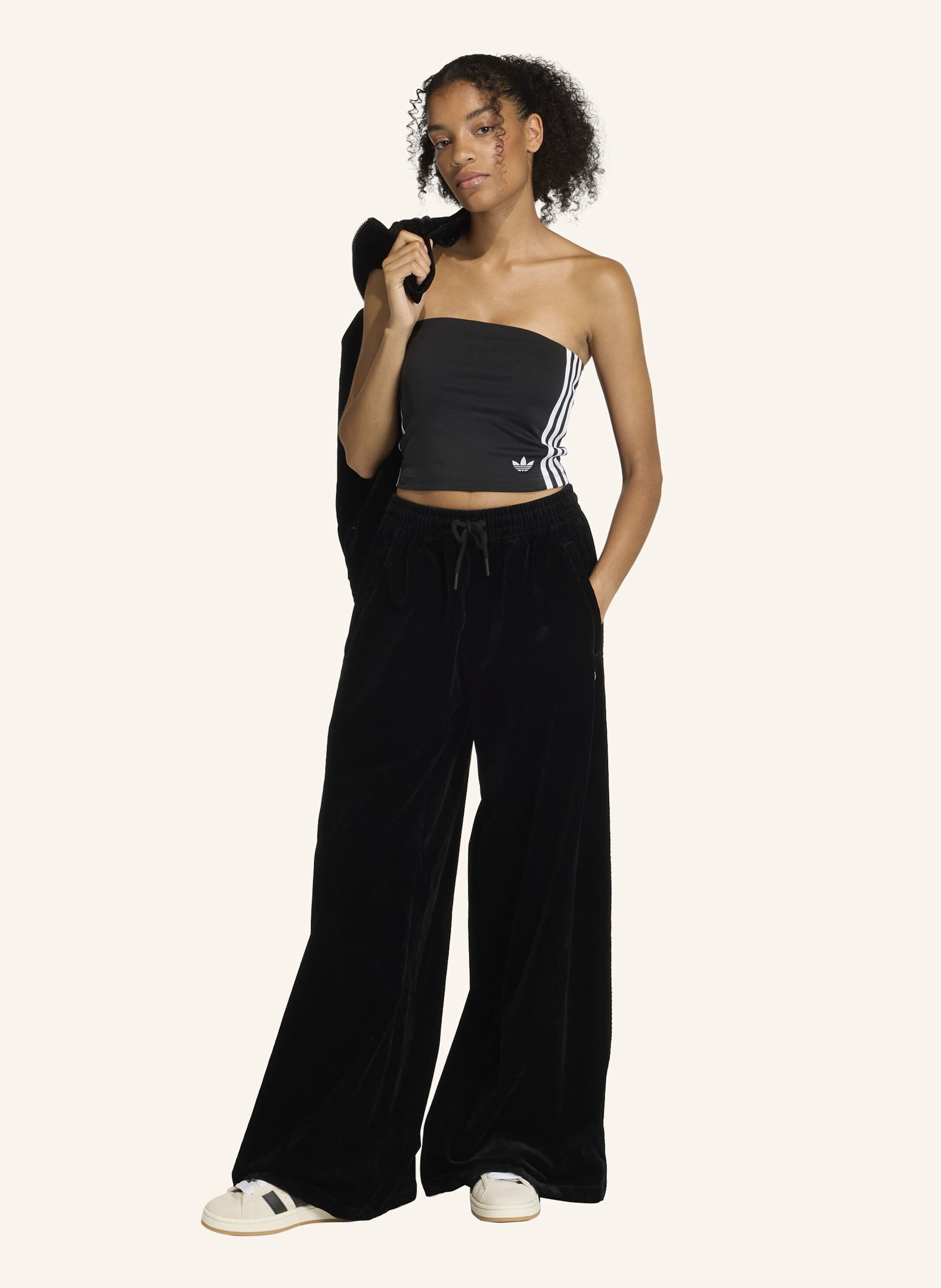 Thumbnail - Adidas Originals Brushed Twill Oversized Firebird Trainingshose schwarz