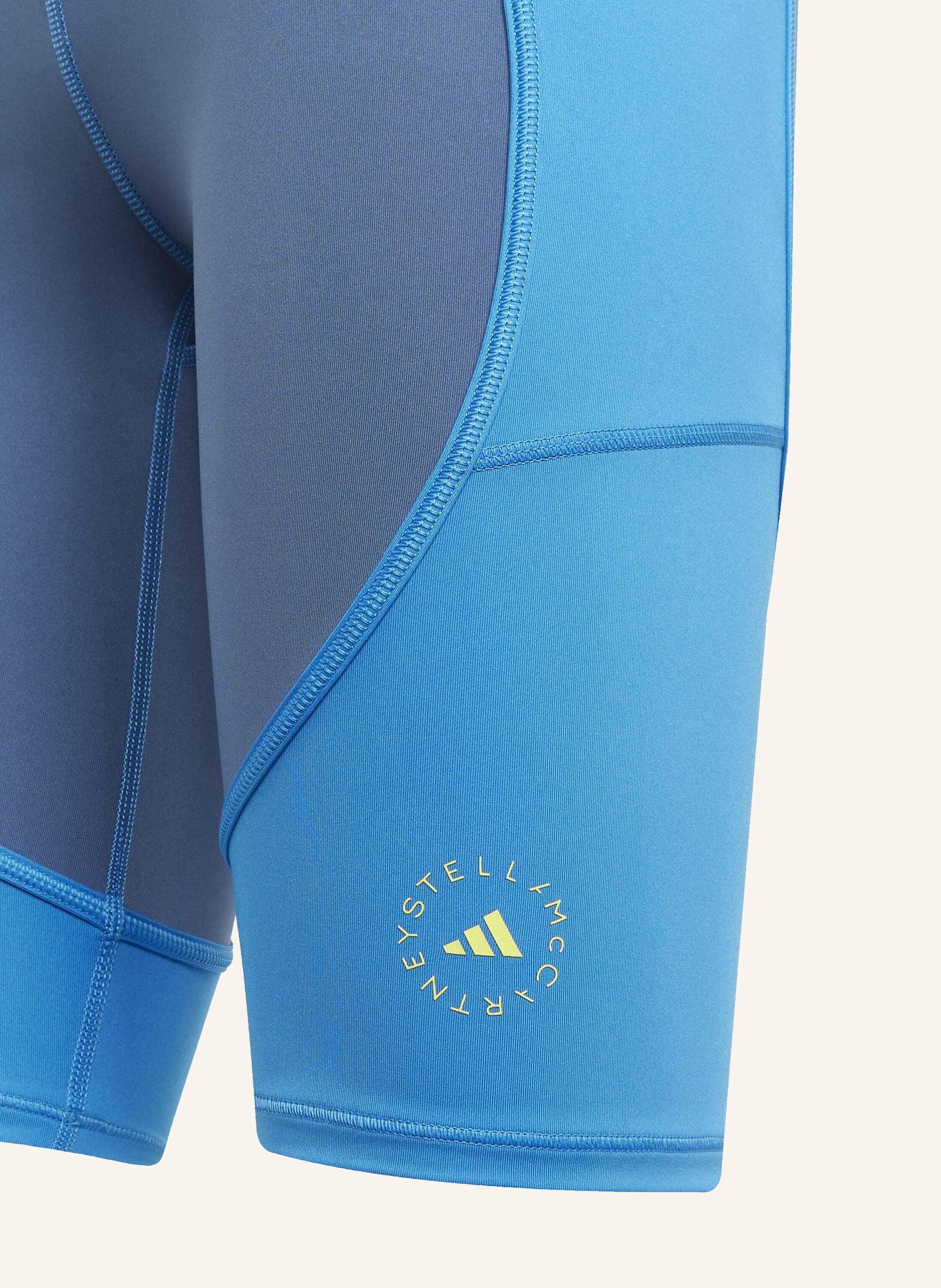Thumbnail - Adidas By Stella Mccartney Adidas By Stella Mccartney Two-Tone Kurze Leggings blau