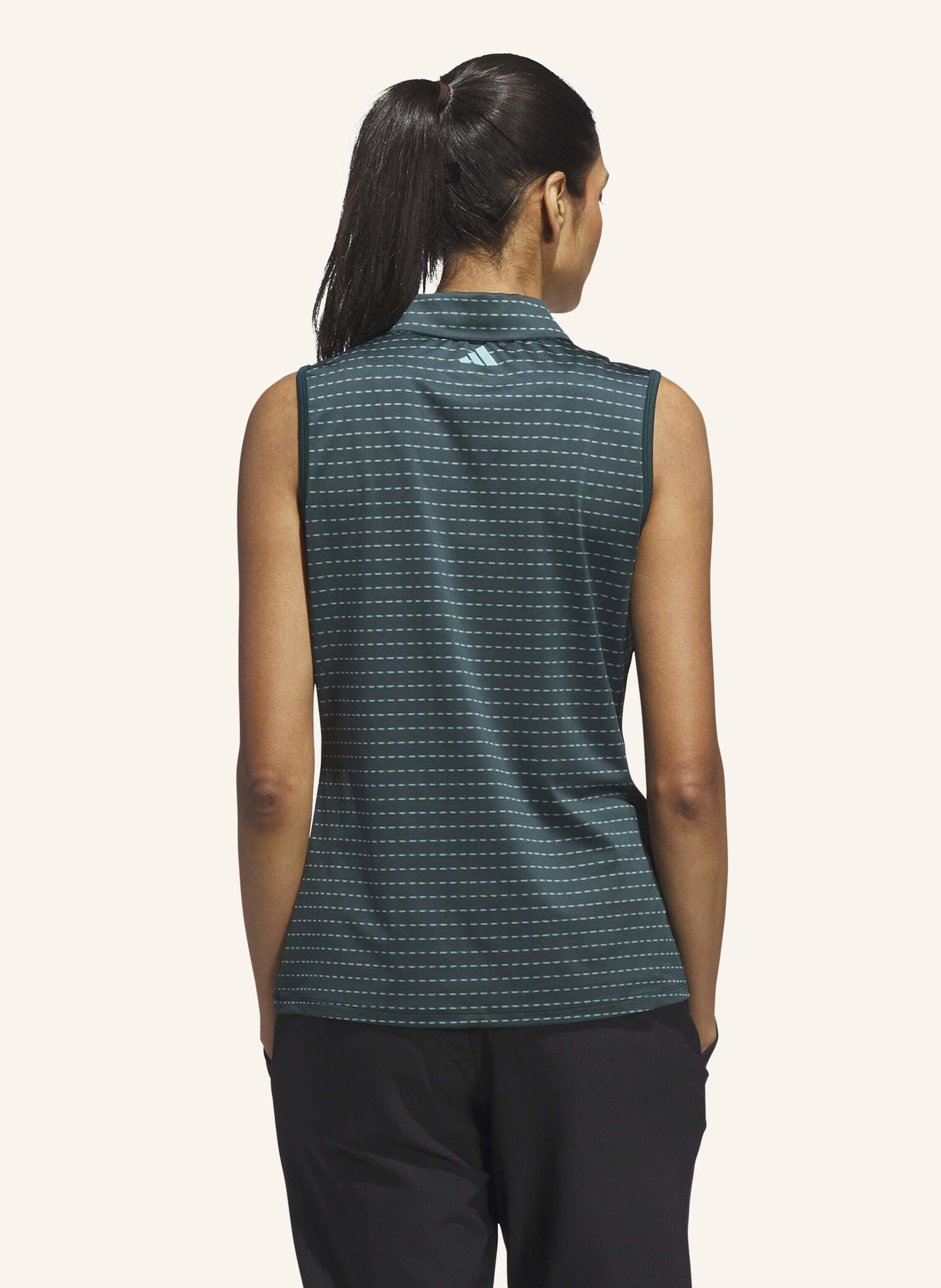 Thumbnail - Adidas ultimate365 Jacquard Stripe Sleeveless Poloshirt gruen