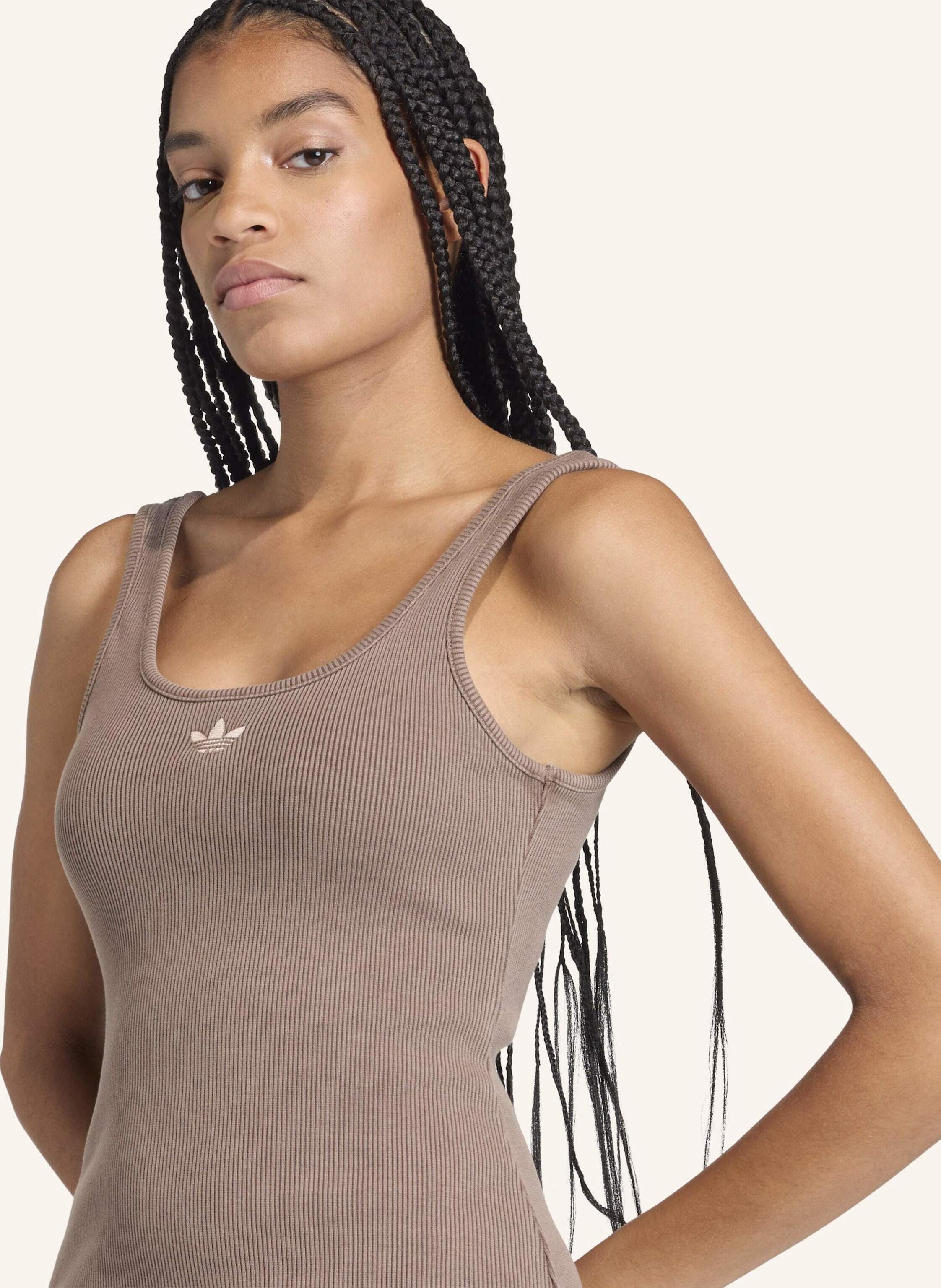 Thumbnail - Adidas Originals Essentials Rib Tank Maxikleid Washed braun