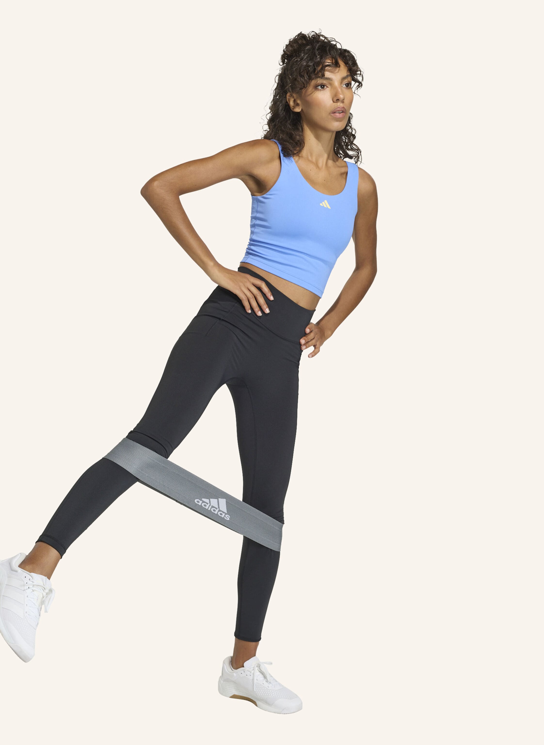 Thumbnail - Adidas 3-Streifen Studio All Me Tanktop, Leicht Stützend blau