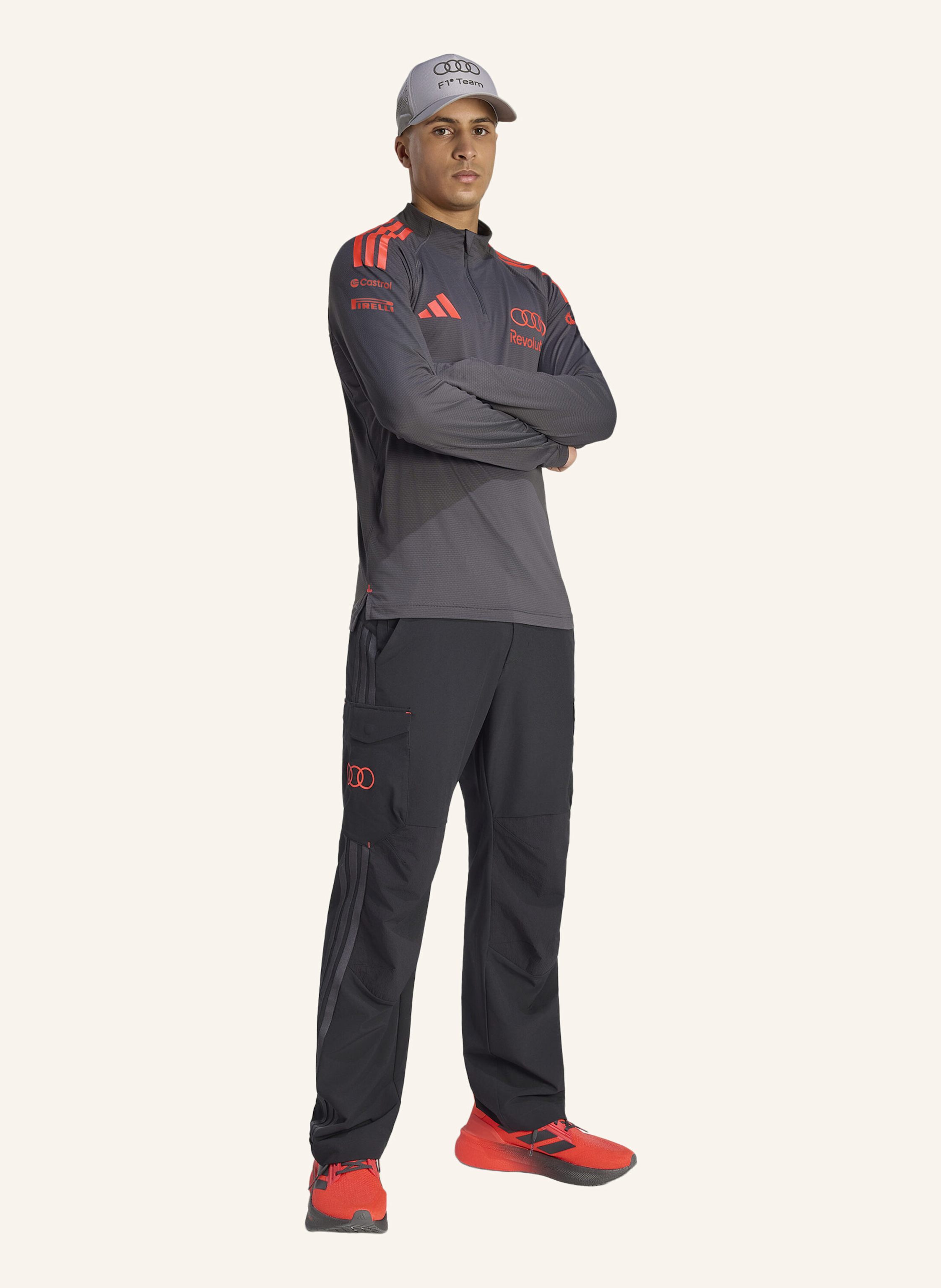 Thumbnail - Adidas Audi Revolut f1 Team Mechanics 1/4 Reissverschluss-Jacke schwarz