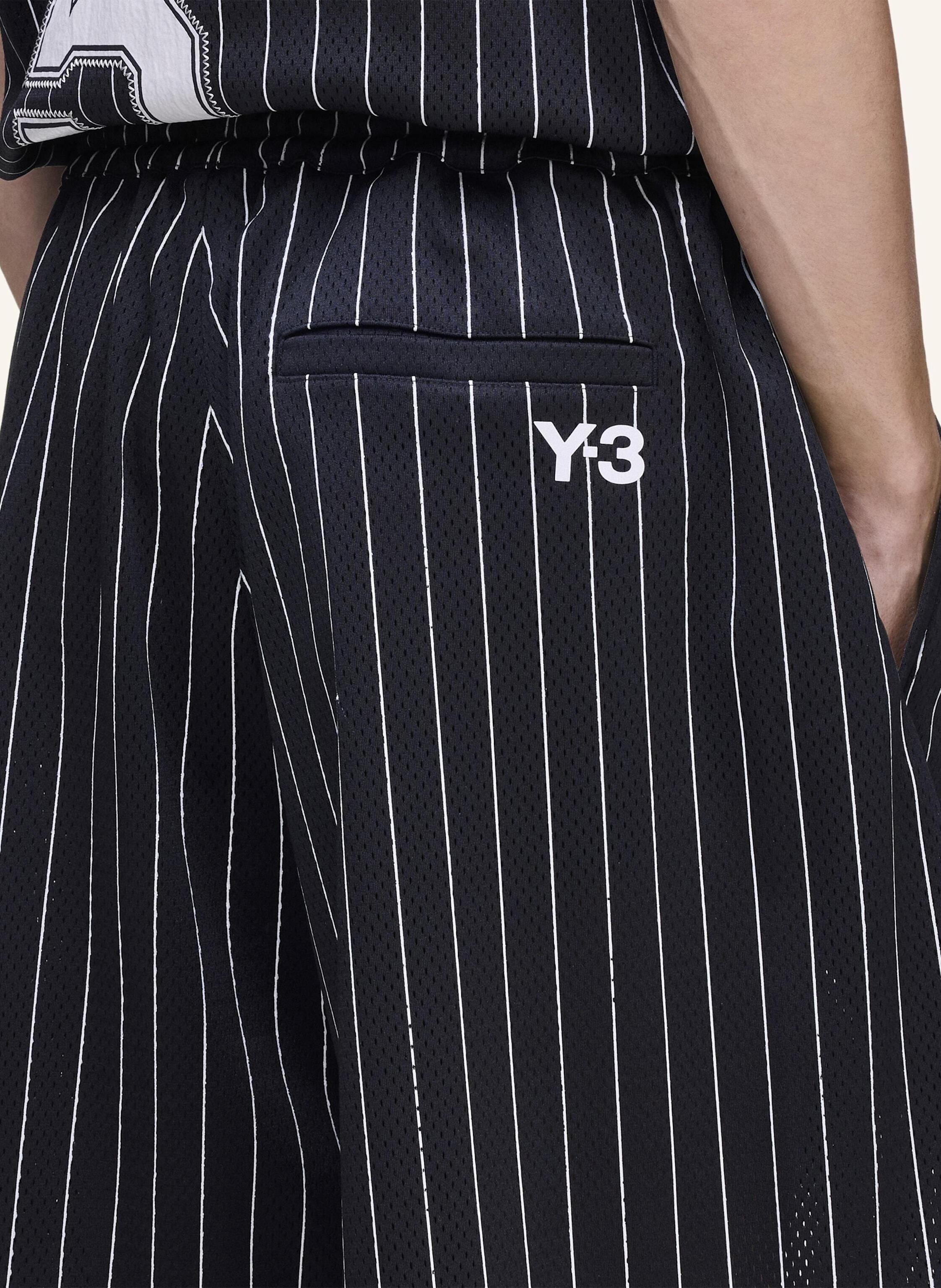Thumbnail - Y-3 Y-3 Mesh Nadelstreifen Shorts schwarz