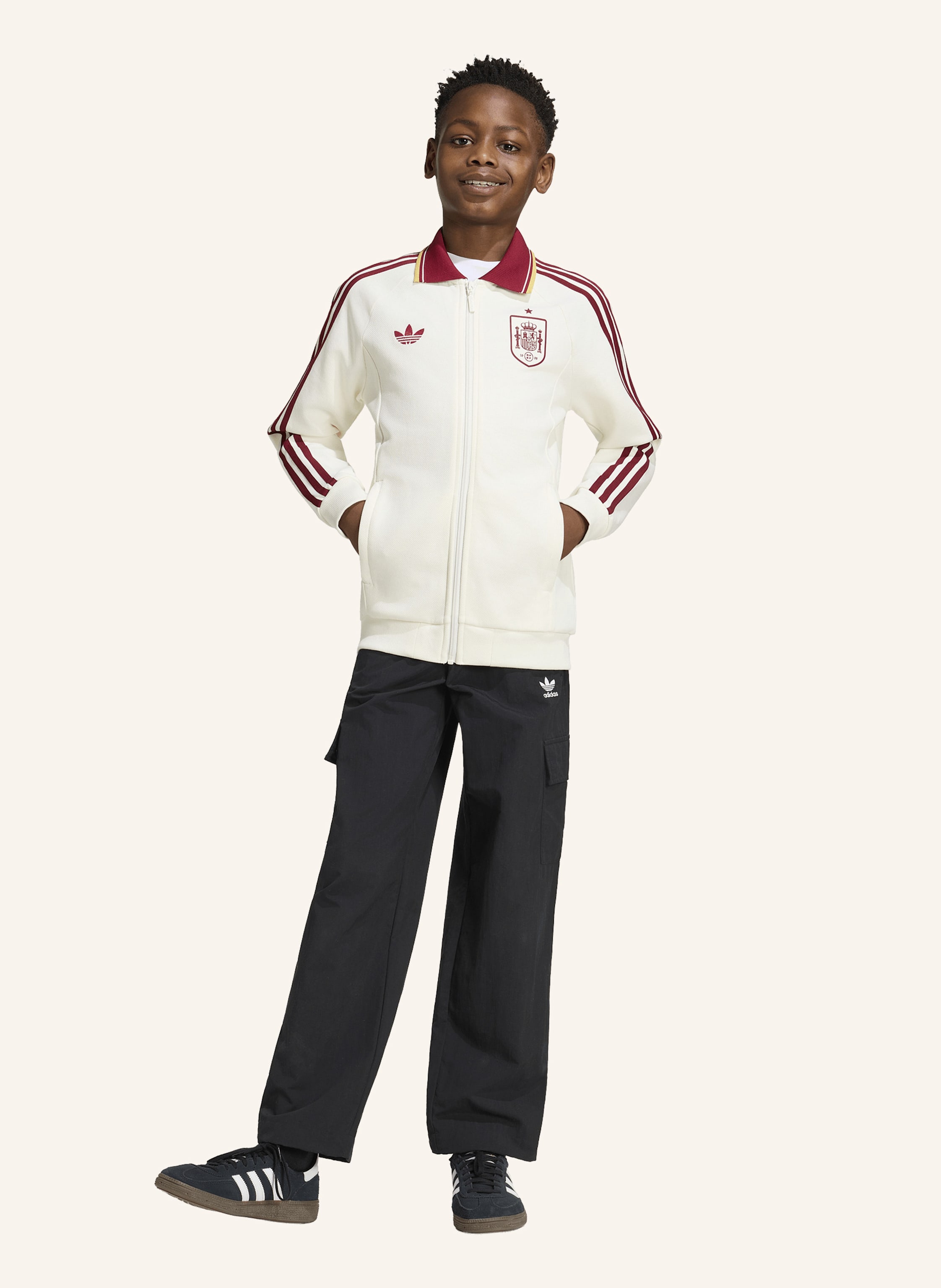 Thumbnail - Adidas Spanien Anthem Kids Auswärtsjacke weiss