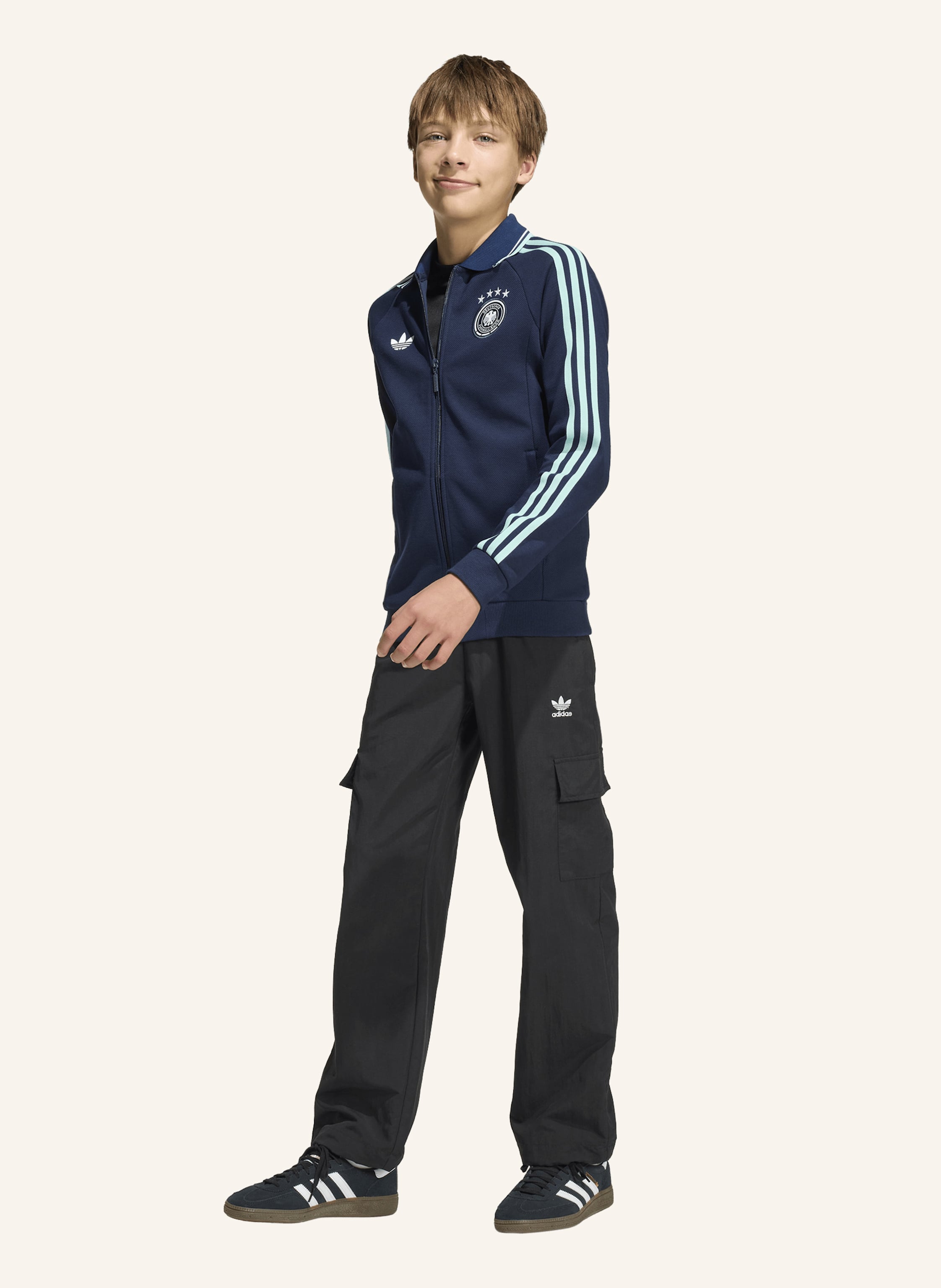 Thumbnail - Adidas Deutschland Anthem Kids Auswärtsjacke blau