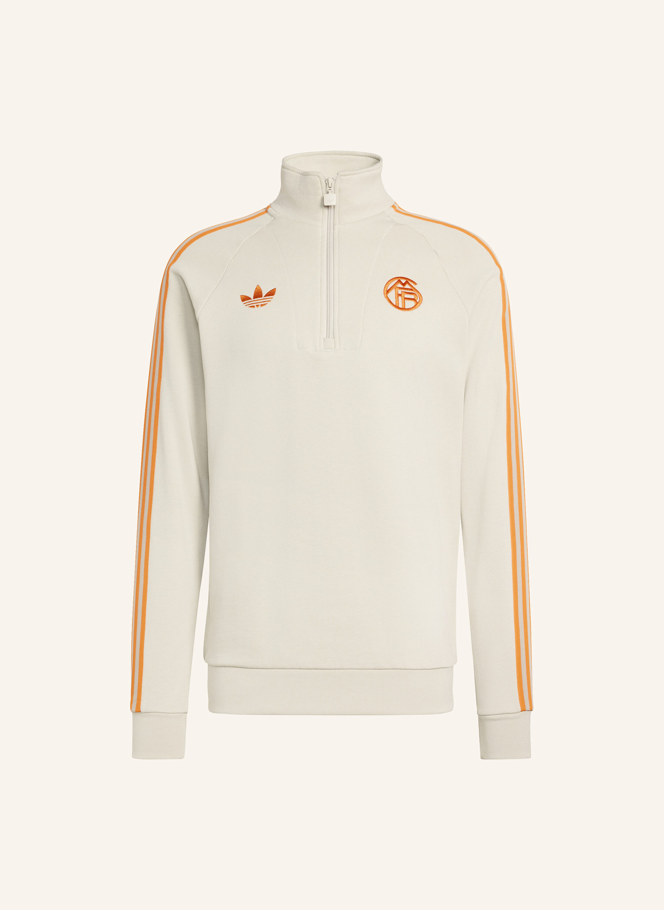 Adidas Fc Bayern München Originals Top Mit Reissverschluss Bis Zur Brust beige