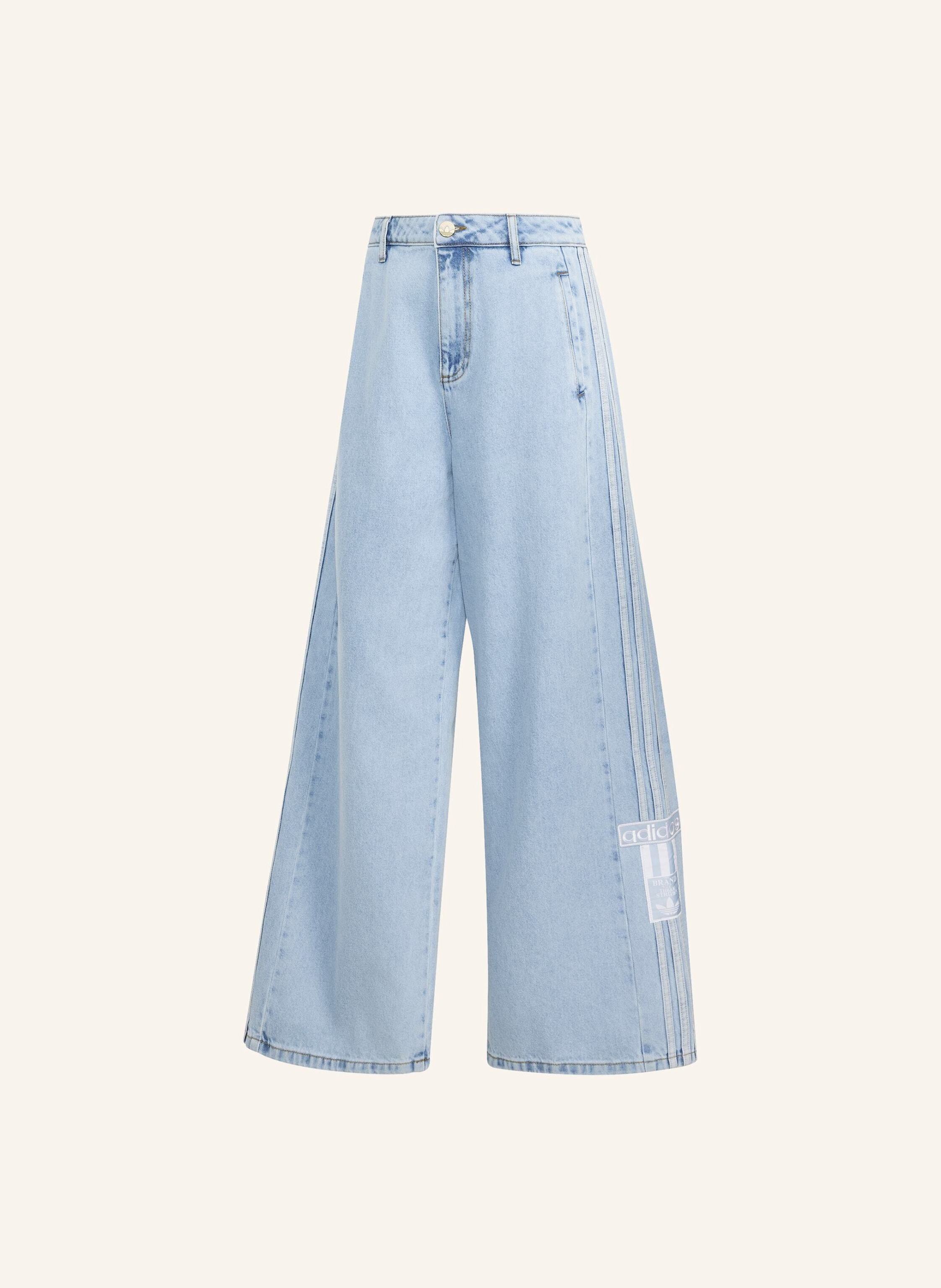 Adidas Originals Adibreak Jeans, Weites Bein, Mittelhoher Bund weiss