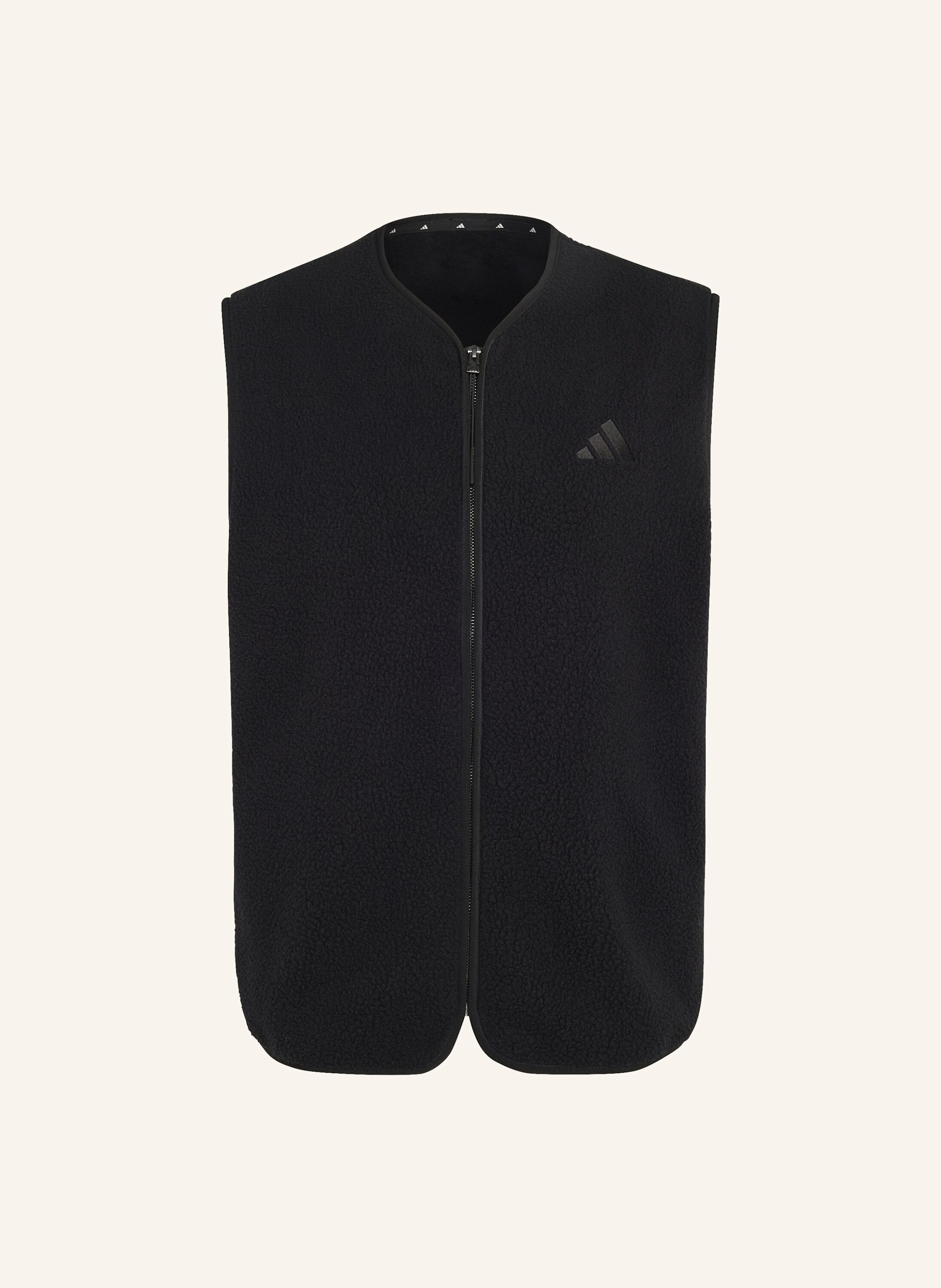 Adidas City Tech 3-Streifen Fleece-Weste schwarz