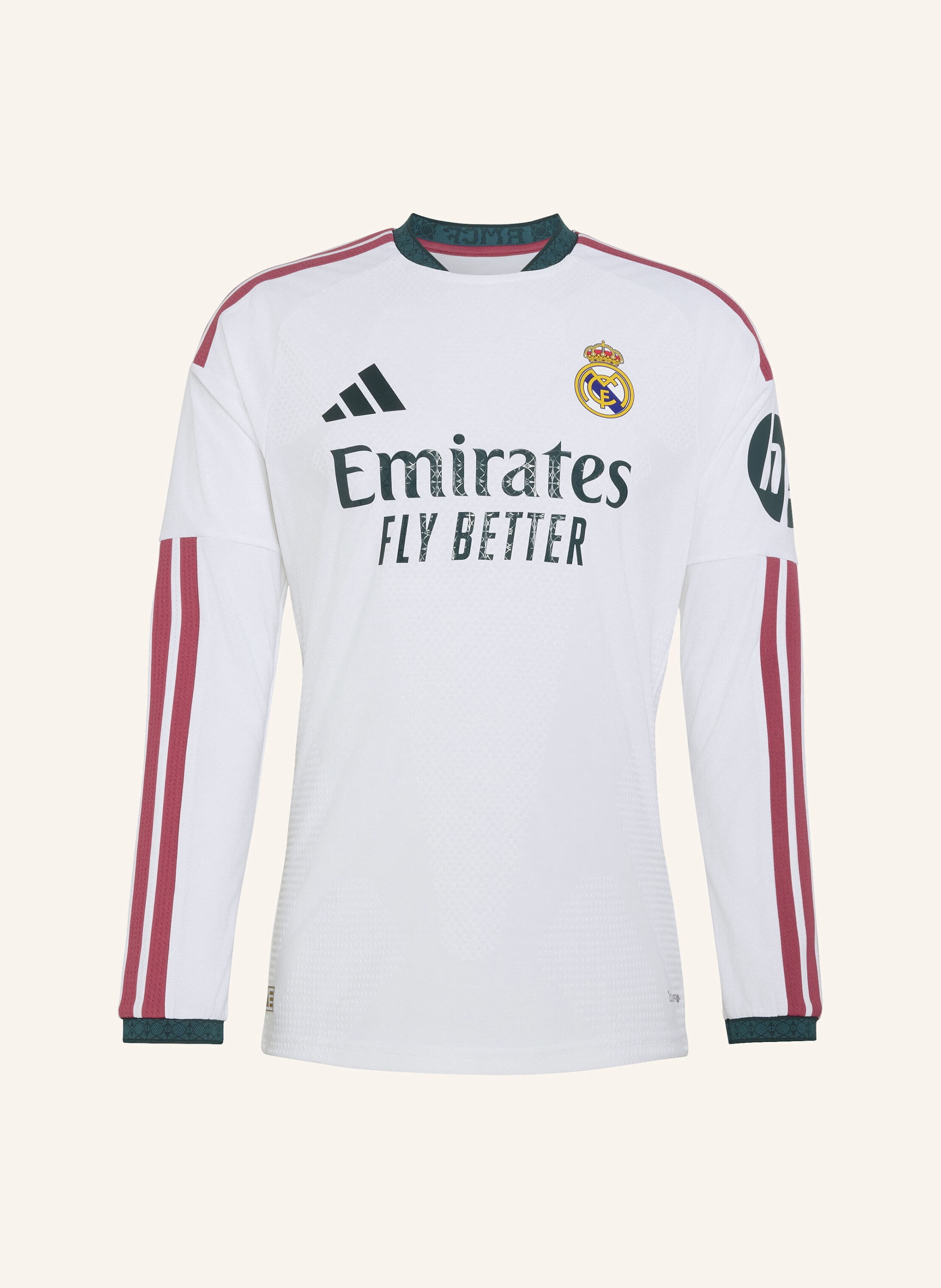 Adidas Real Madrid 26/27 Authentic Heimtrikot, Langärmelig weiss