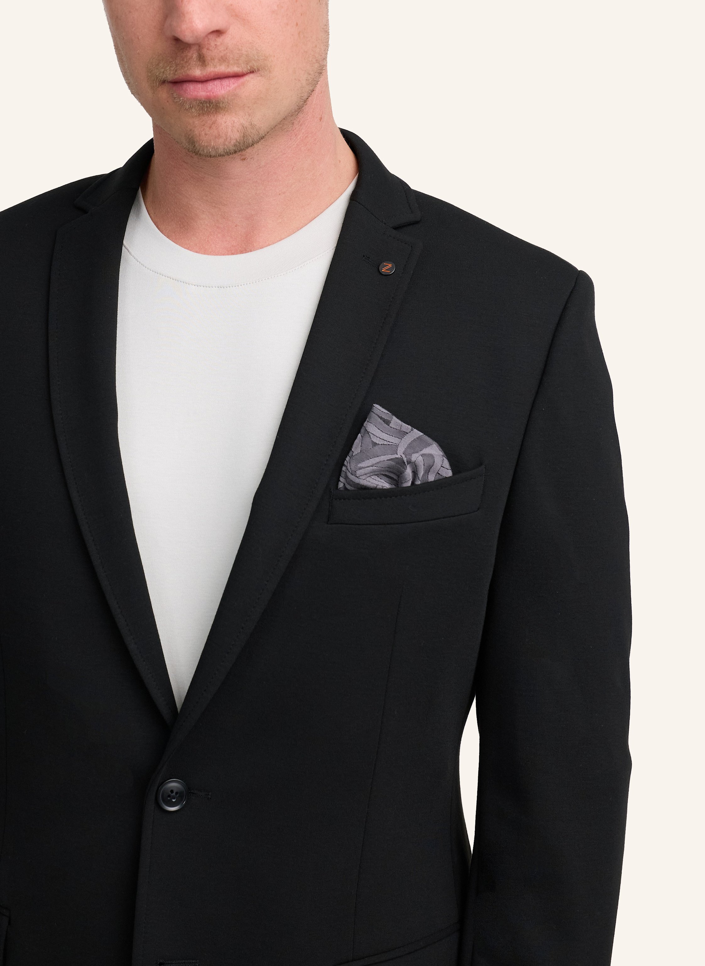 Thumbnail - Zuitable Anzugssakko Dinorris Slim Fit Aus Jersey schwarz