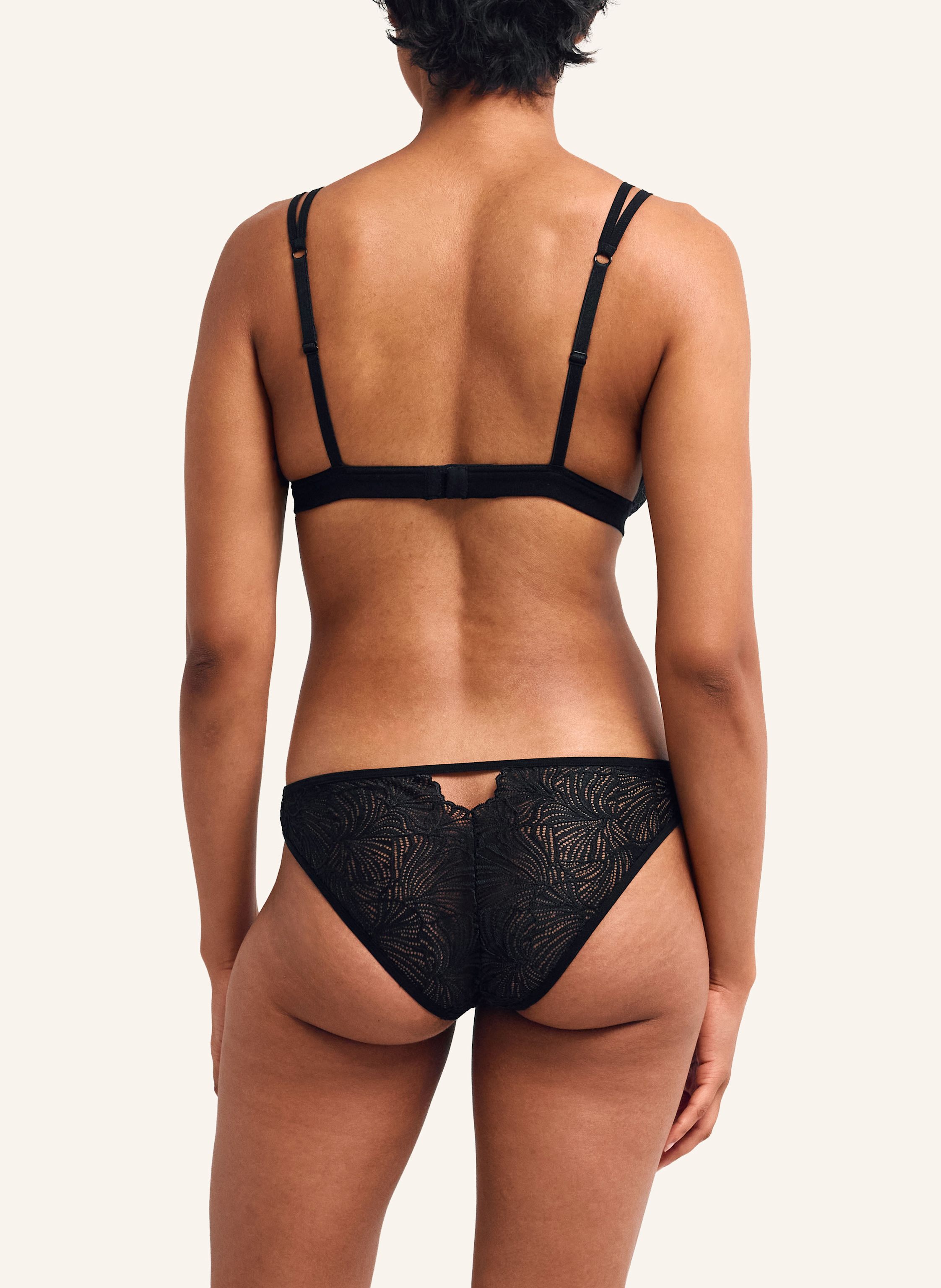 Thumbnail - Erlich Textil Fluid Lace Spitzen Bügelloser Cut-Out Bh Aus Recyceltem Polyamid - Verstellbare Träger schwarz