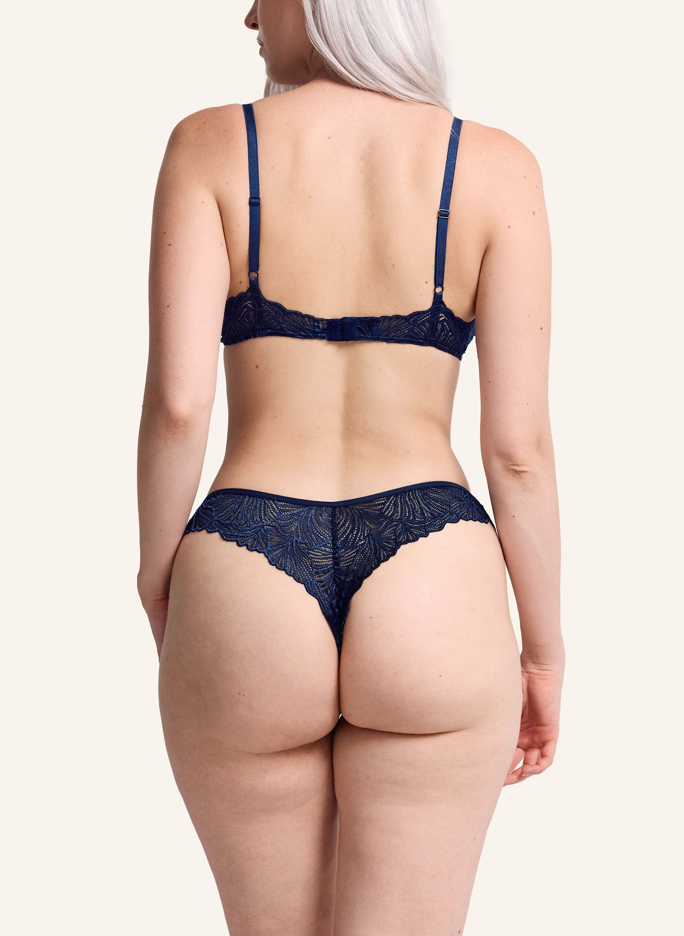 Thumbnail - Erlich Textil Fluid Lace Spitzen Bügelloser Bh Mittlerer Halt Aus Recyceltem Polyamid blau