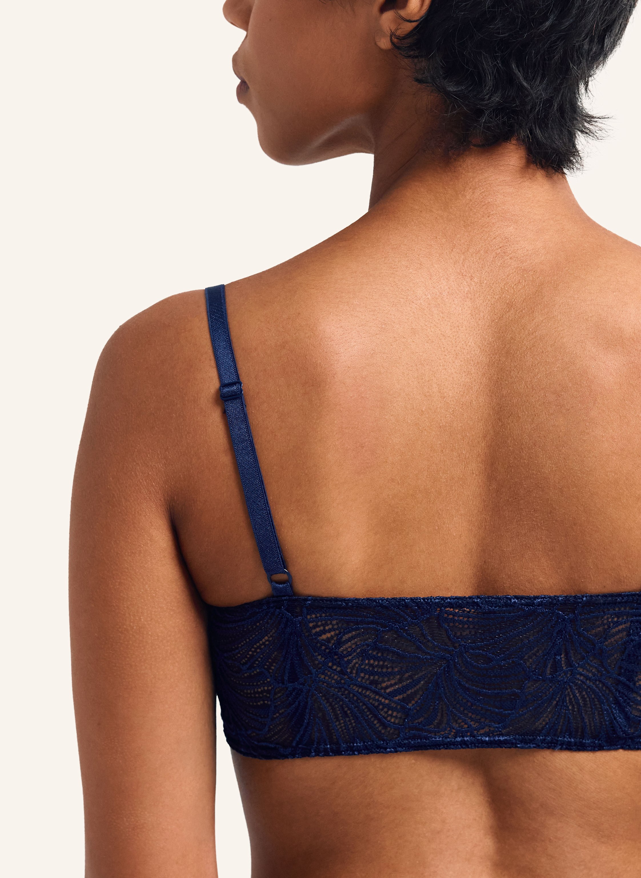 Thumbnail - Erlich Textil Bustier Fluid Lace Bandeau Bralette blau