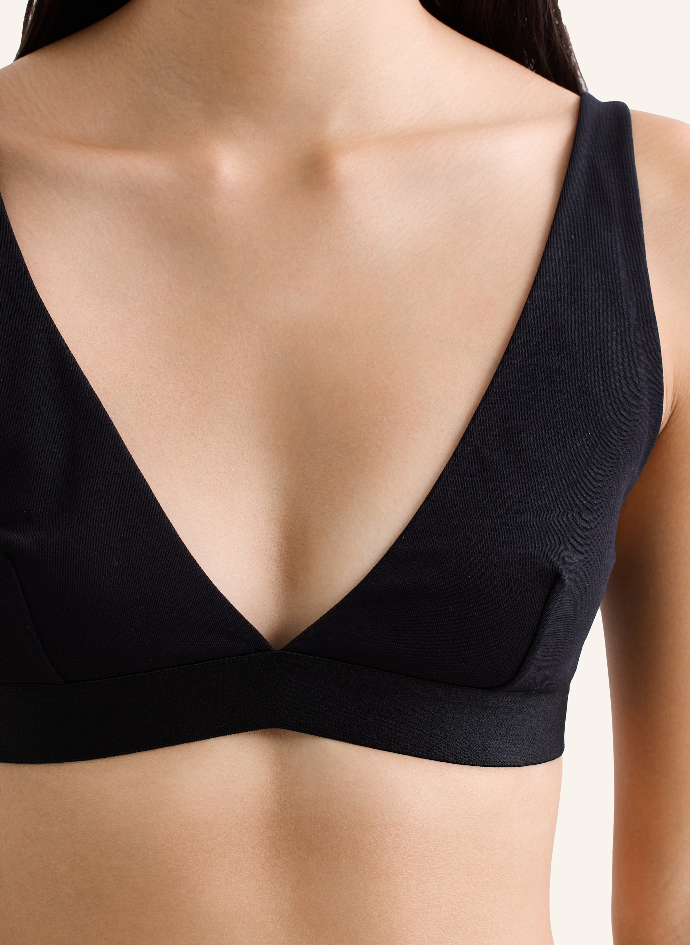 Thumbnail - Erlich Textil Bh Casual Cotton Plunge Bh schwarz