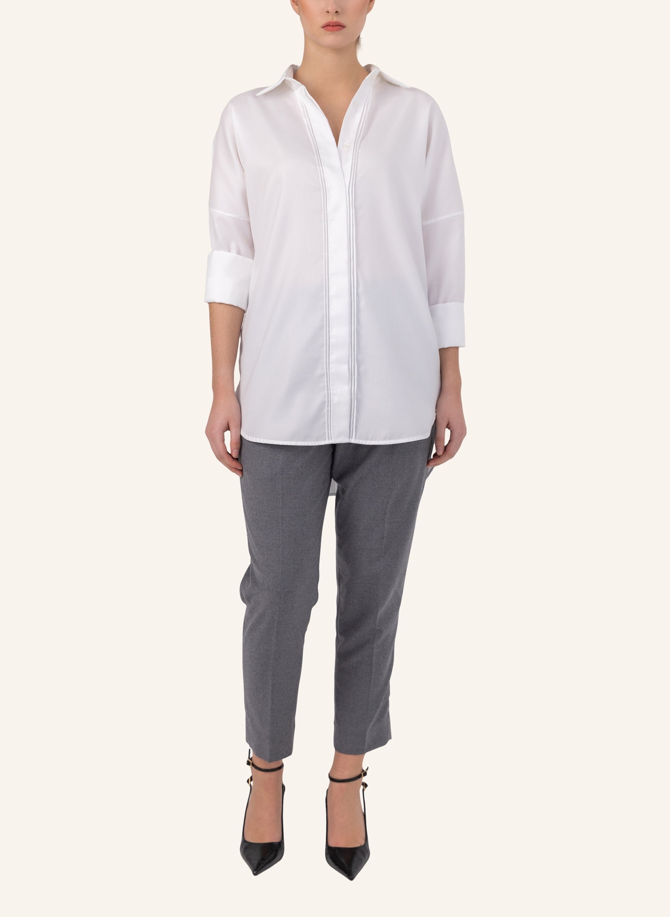 Thumbnail - Helene Galwas Bluse Aus Baumwolle Emanare weiss