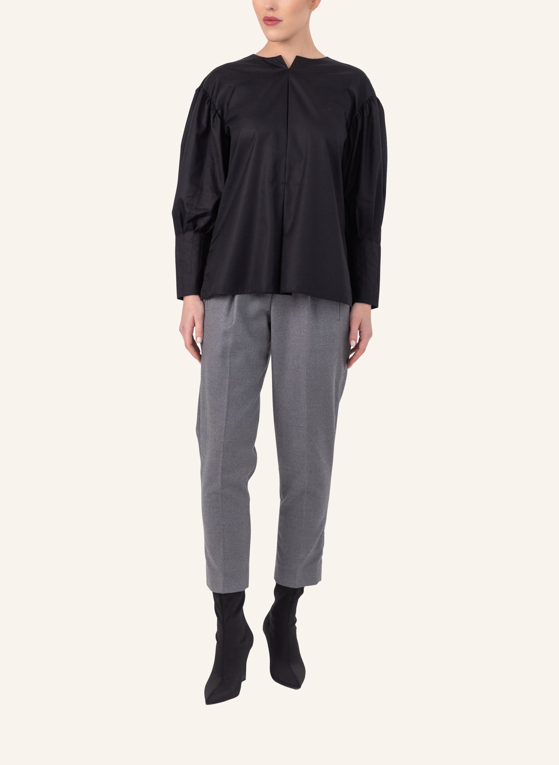 Thumbnail - Helene Galwas Bluse Aus Baumwolle Edelfare schwarz