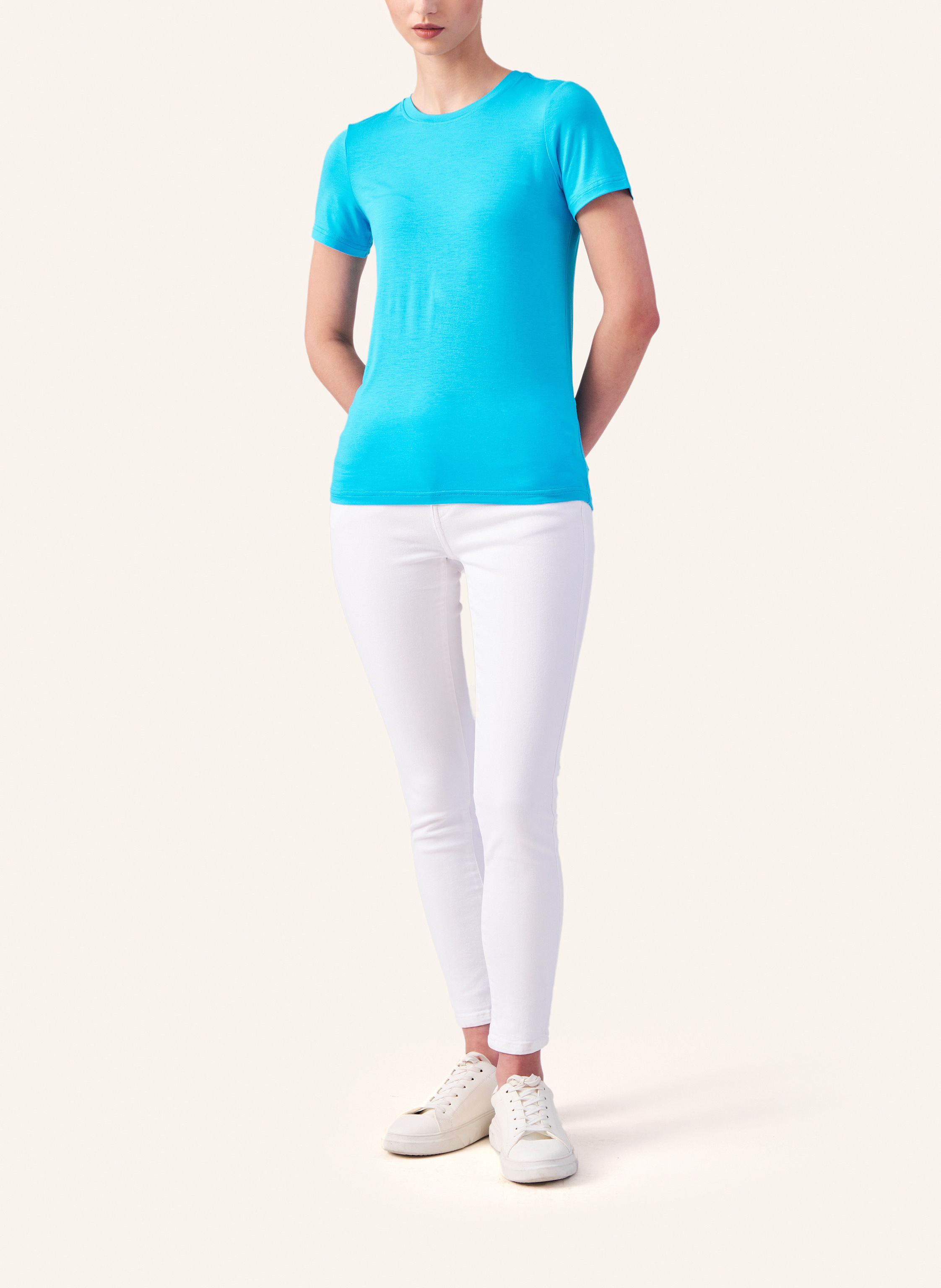Thumbnail - Helene Galwas Basic T-Shirt Aus Premium Jersey Franca blau