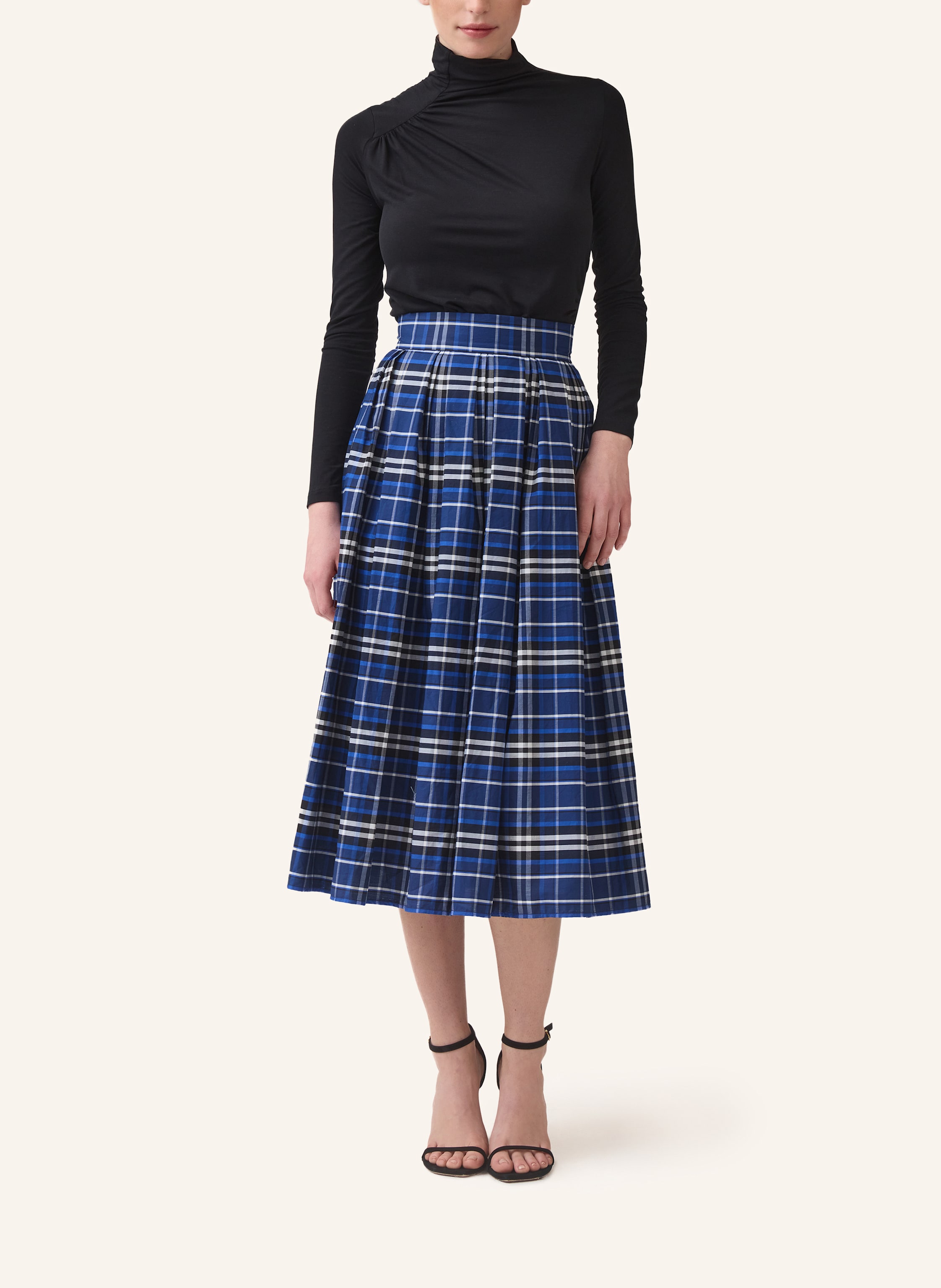 Thumbnail - Helene Galwas Ausgestellter Midirock Lil blau