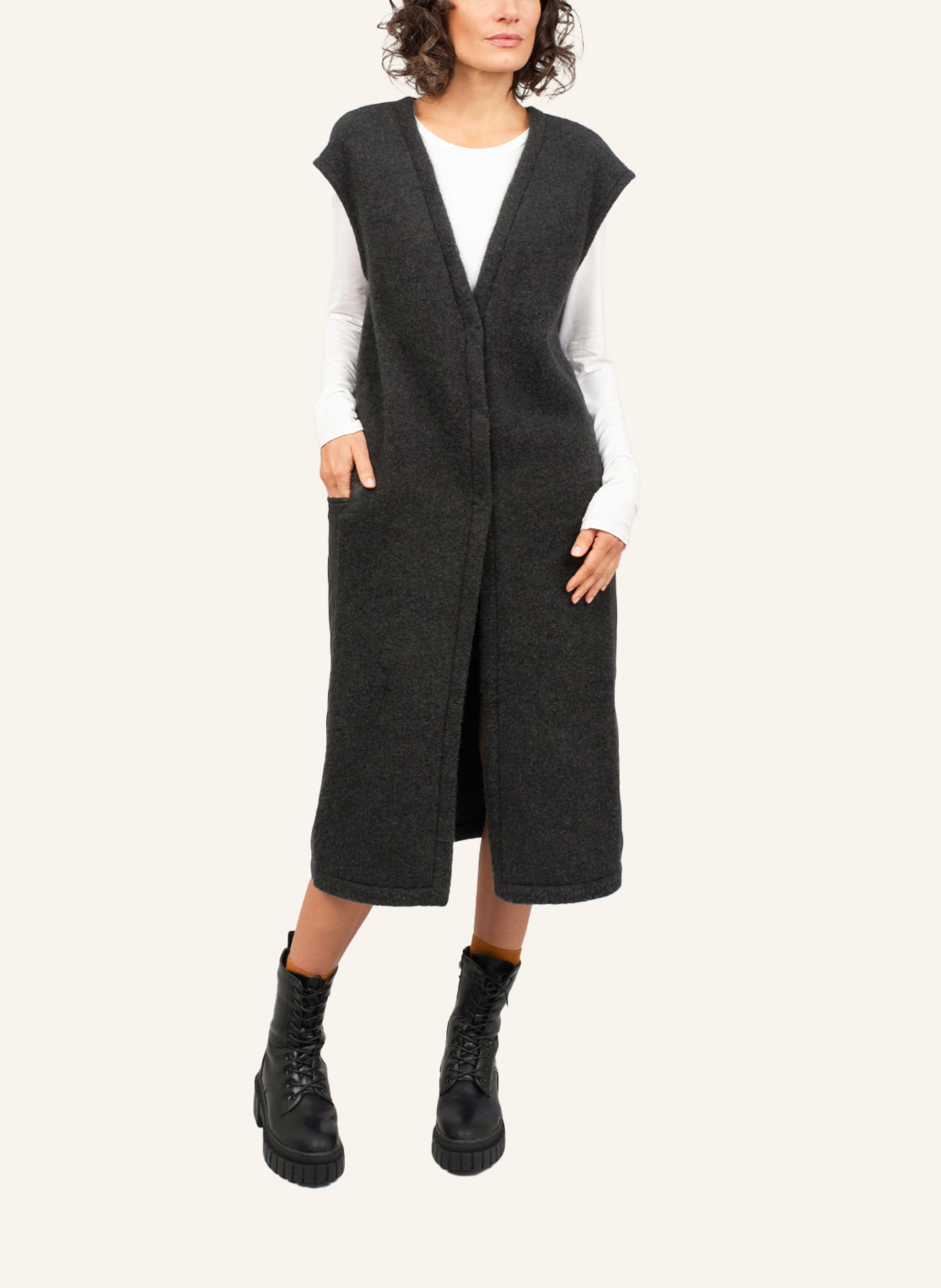 Thumbnail - Helene Galwas Maxi Weste Elfriede grau