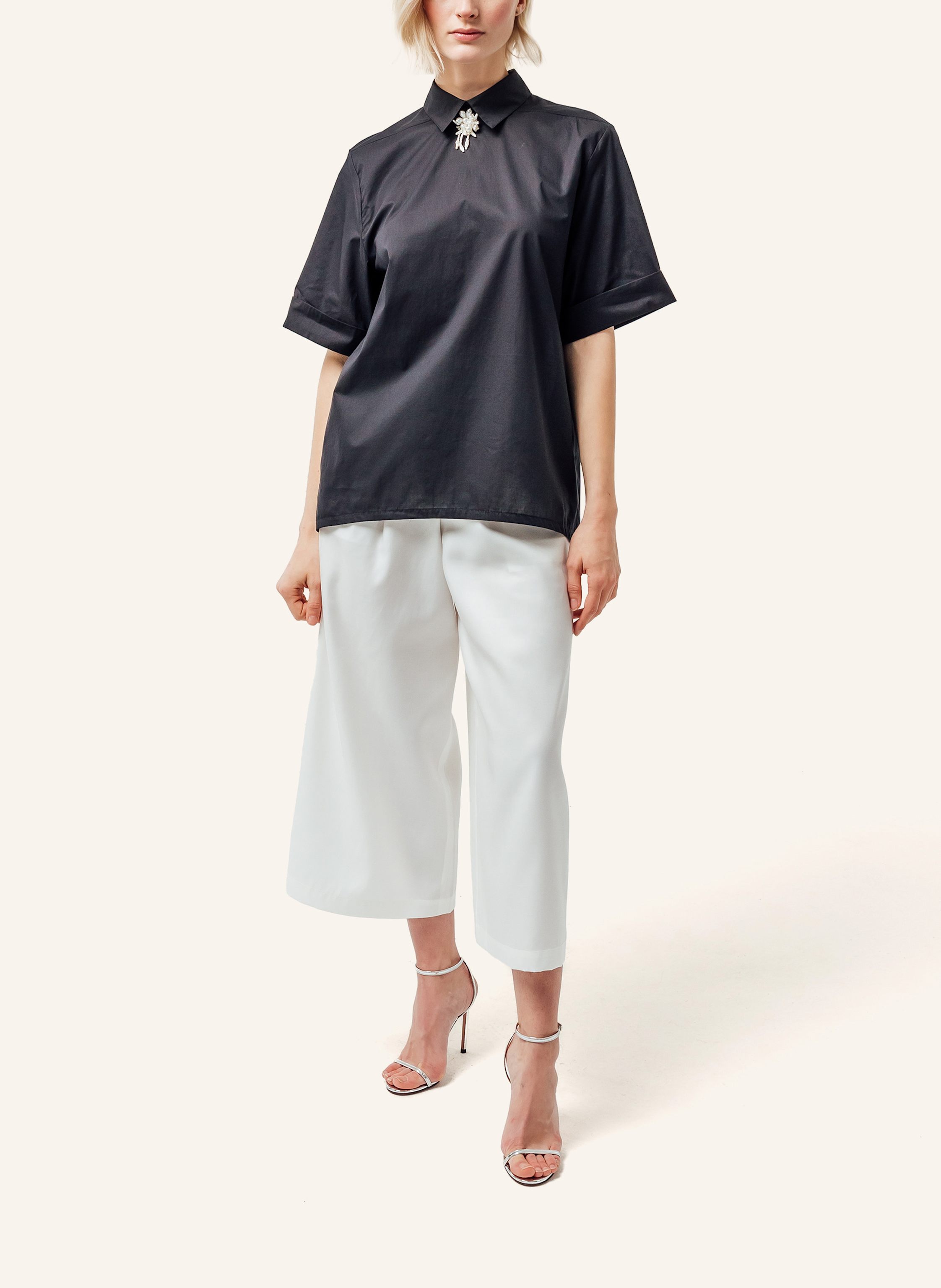 Thumbnail - Helene Galwas Bluse Aus Baumwolle Fayre schwarz