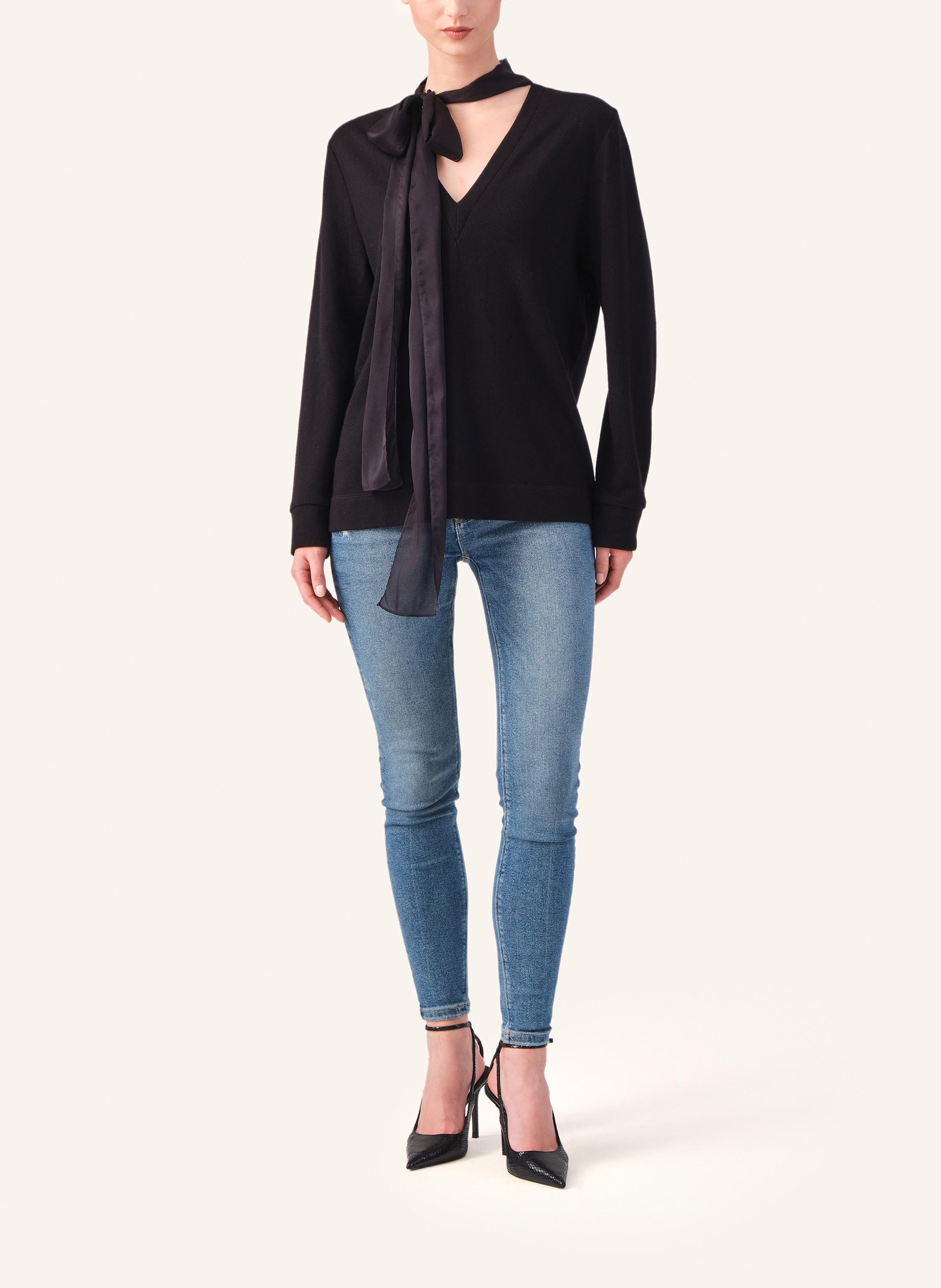 Thumbnail - Helene Galwas Pullover Mit V-Ausschnitt Juna schwarz