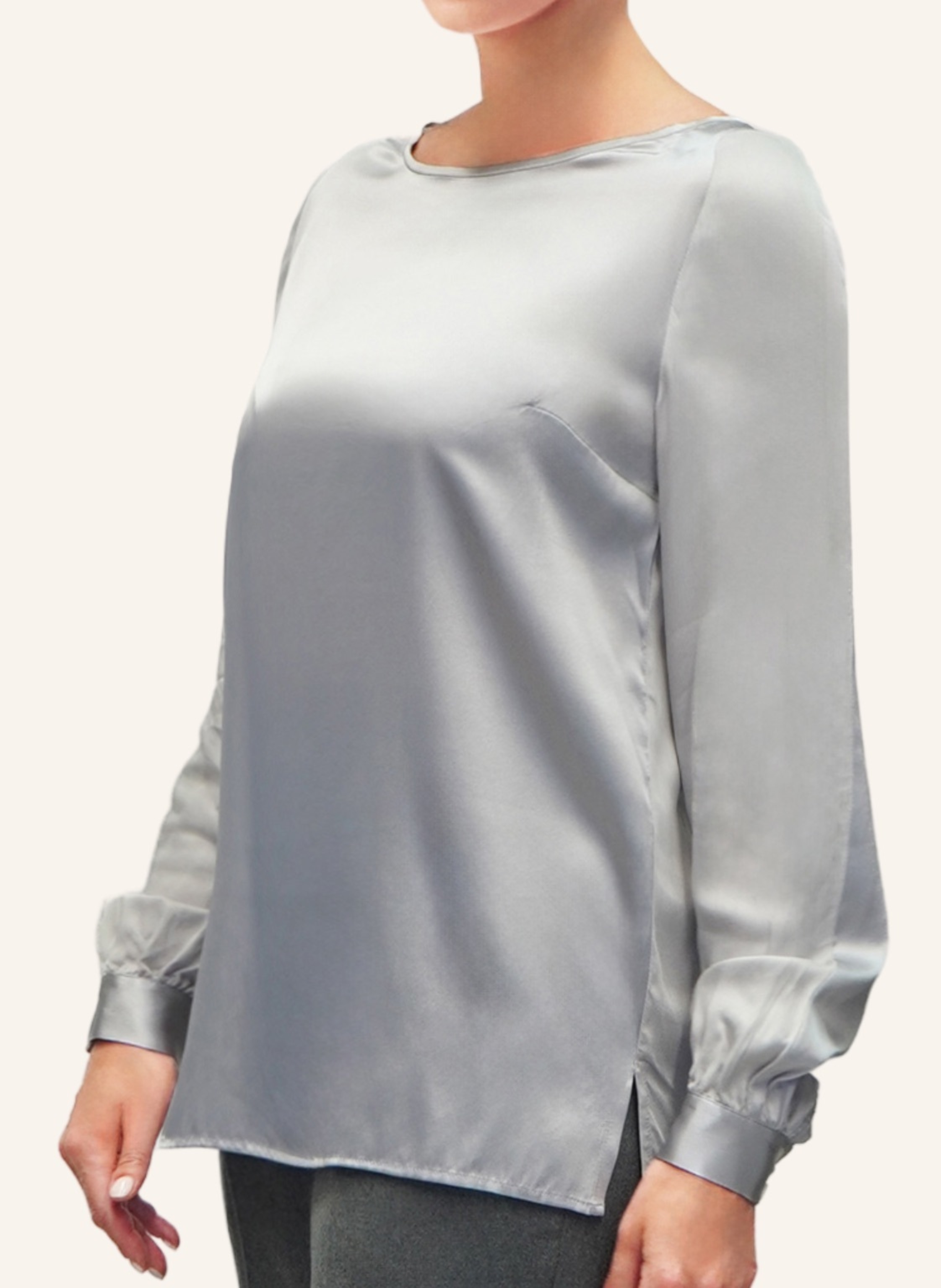 Thumbnail - Helene Galwas Langarmbluse Alina silber