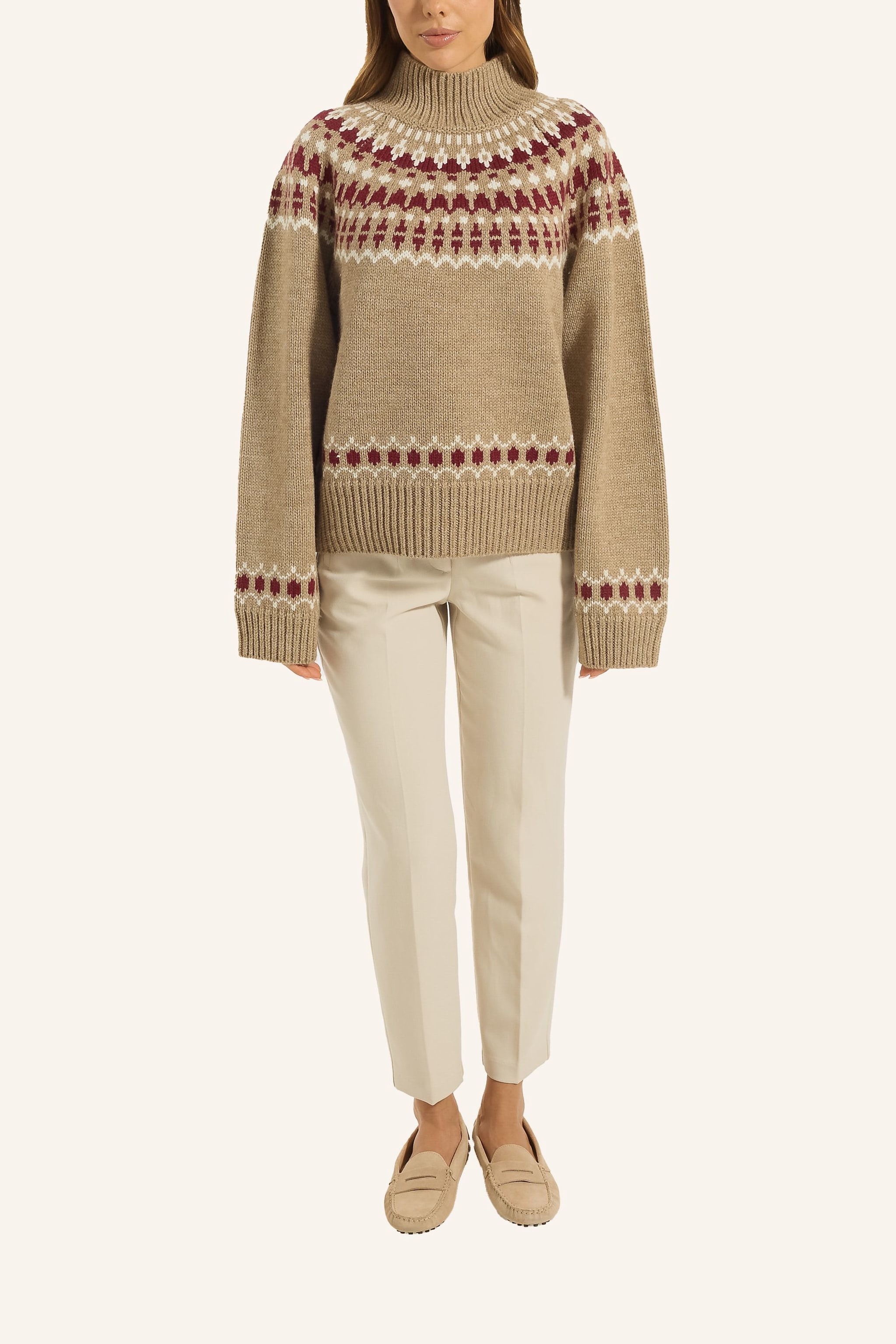 Thumbnail - Adlysh Wollpullover Mit Jacquardmuster braun