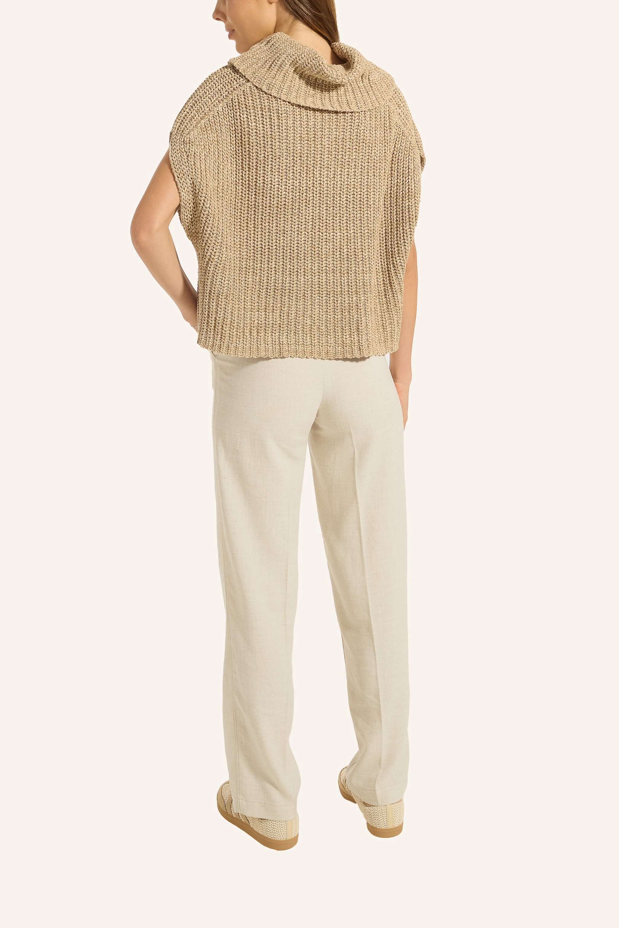 Thumbnail - Adlysh Pullover Strickpullunder Aus Baumwolle beige