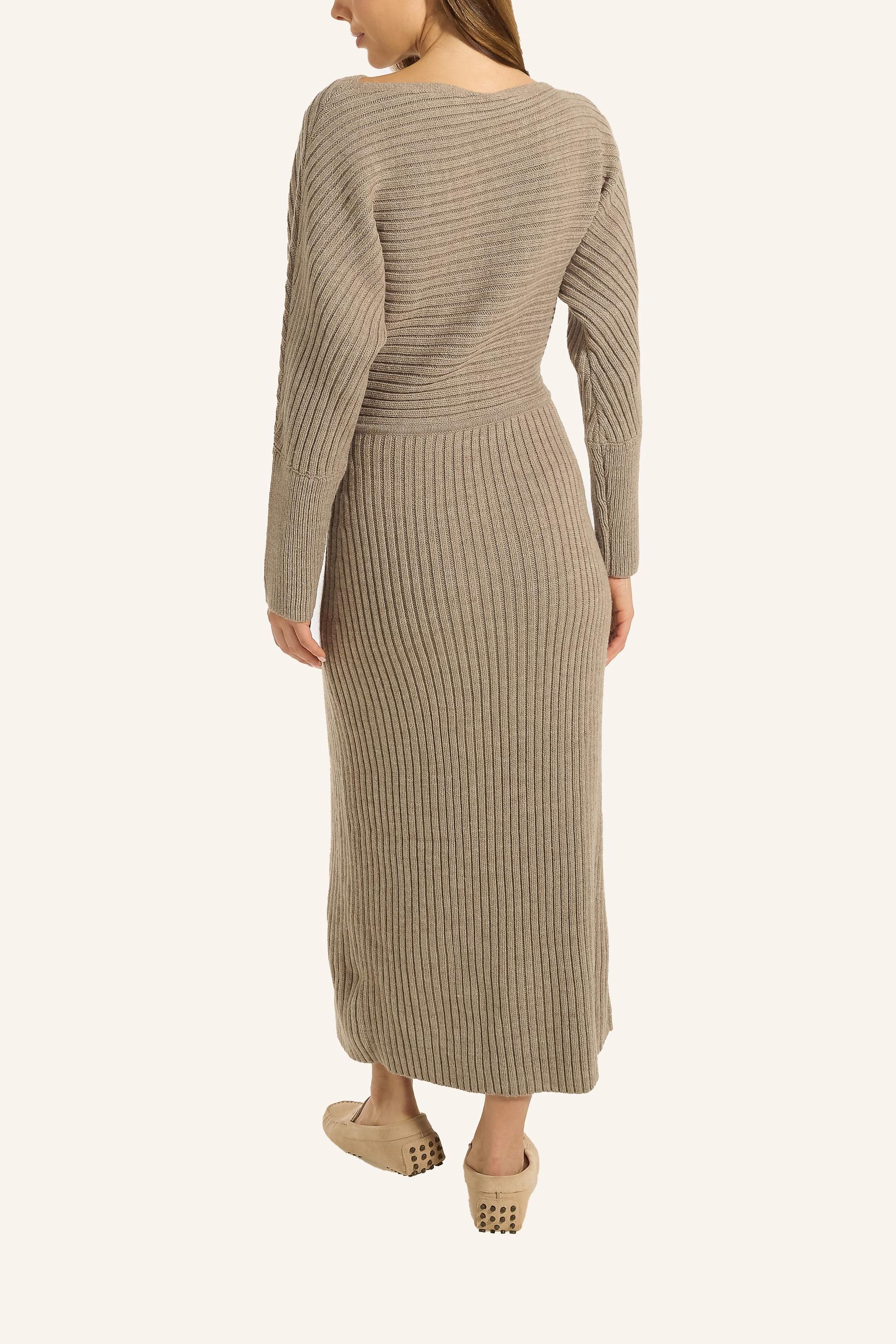 Thumbnail - Adlysh Strickkleid Mit Merinowolle braun