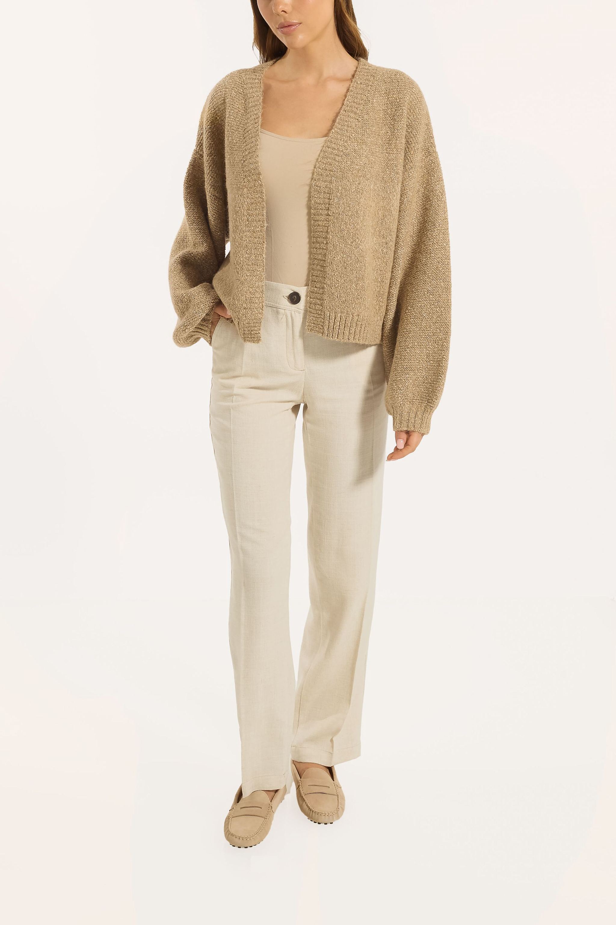 Thumbnail - Adlysh Oversized Cardigan Mit Wolle braun