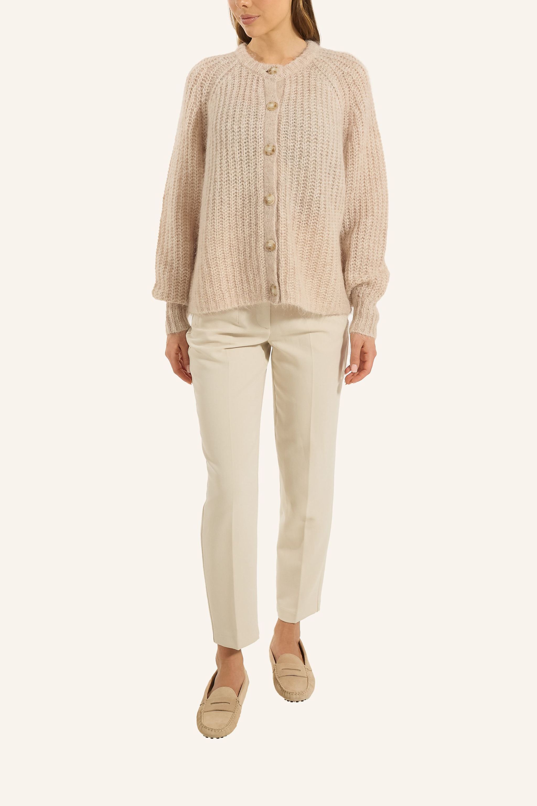 Thumbnail - Adlysh Soft Cardigan Mit Mohair beige