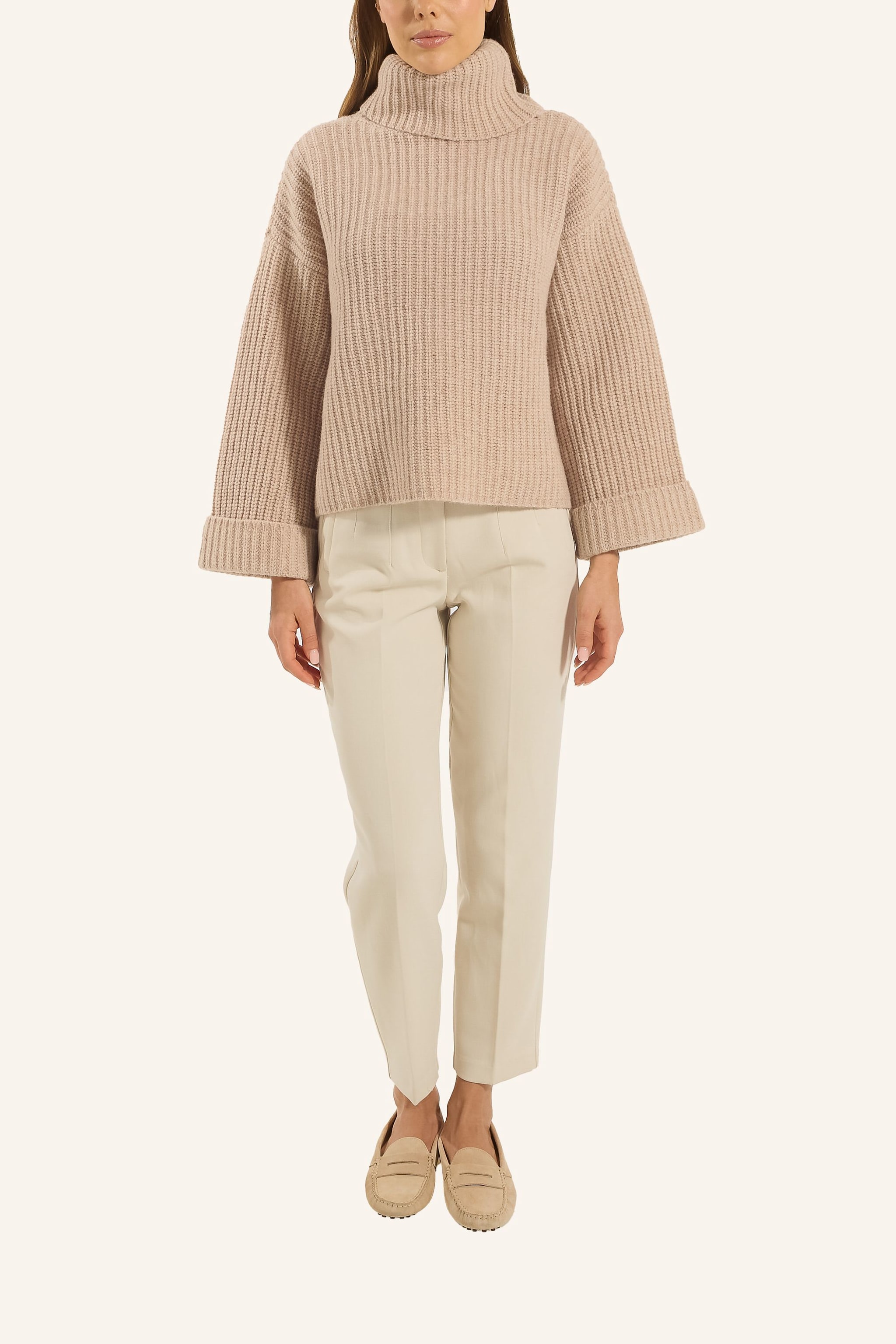 Thumbnail - Adlysh Pullover Wollpullover Mit Rollkragen beige