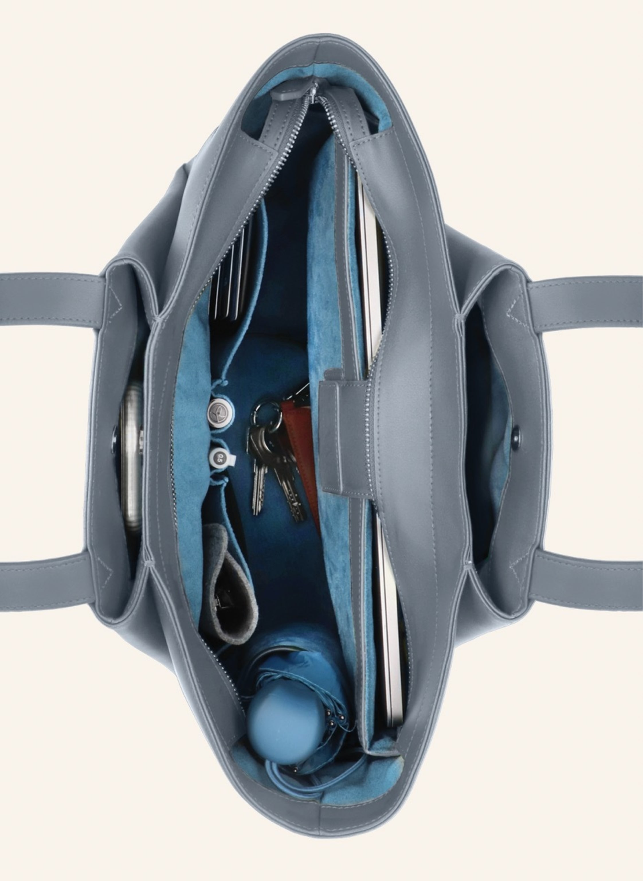 Thumbnail - Kaai Schultertasche Midi Pyramid blau