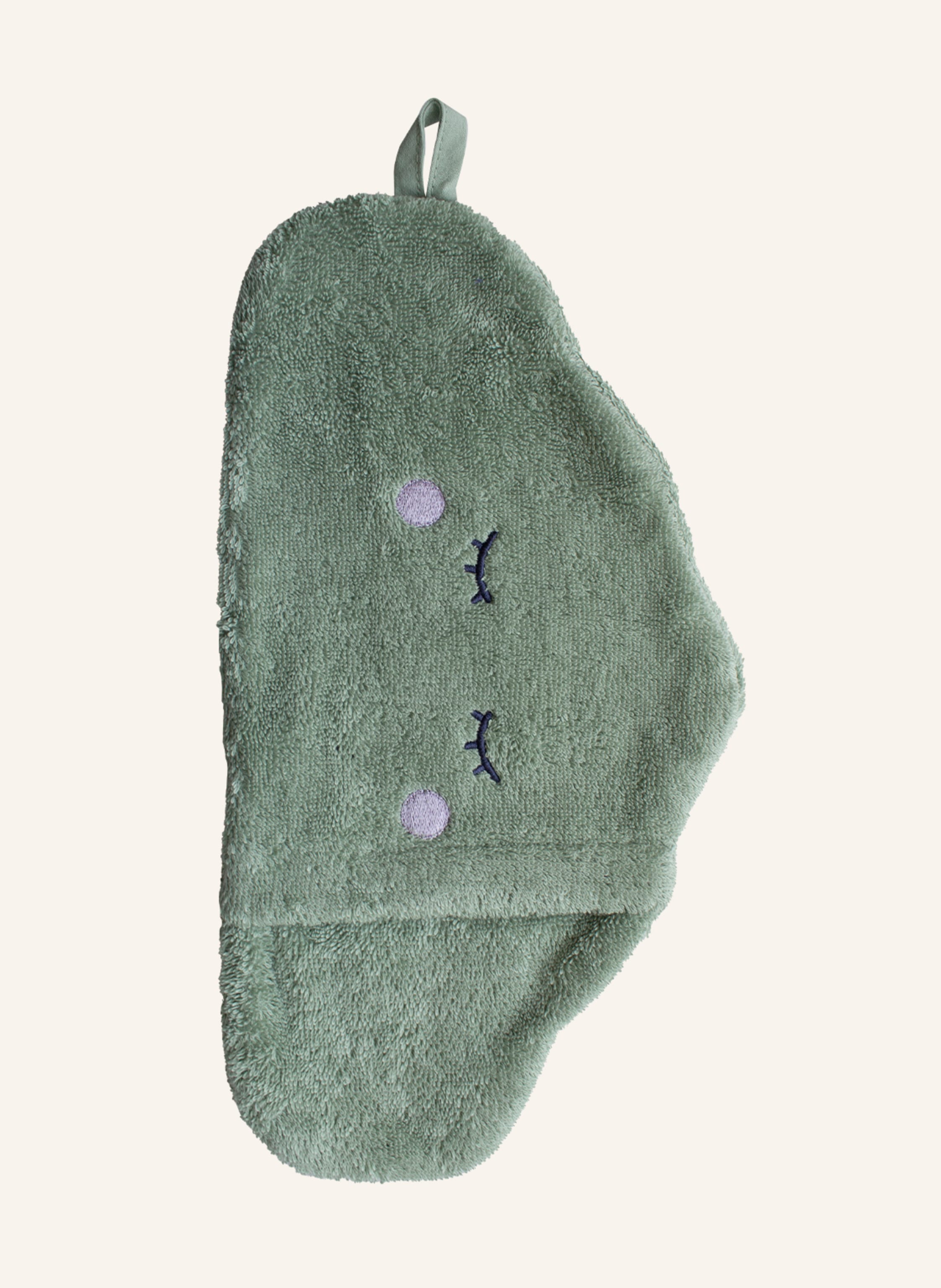 Morgenstern Waschhandschuhe Animals – Hippo Design, Grün, 100% Baumwolle, Für Kinder