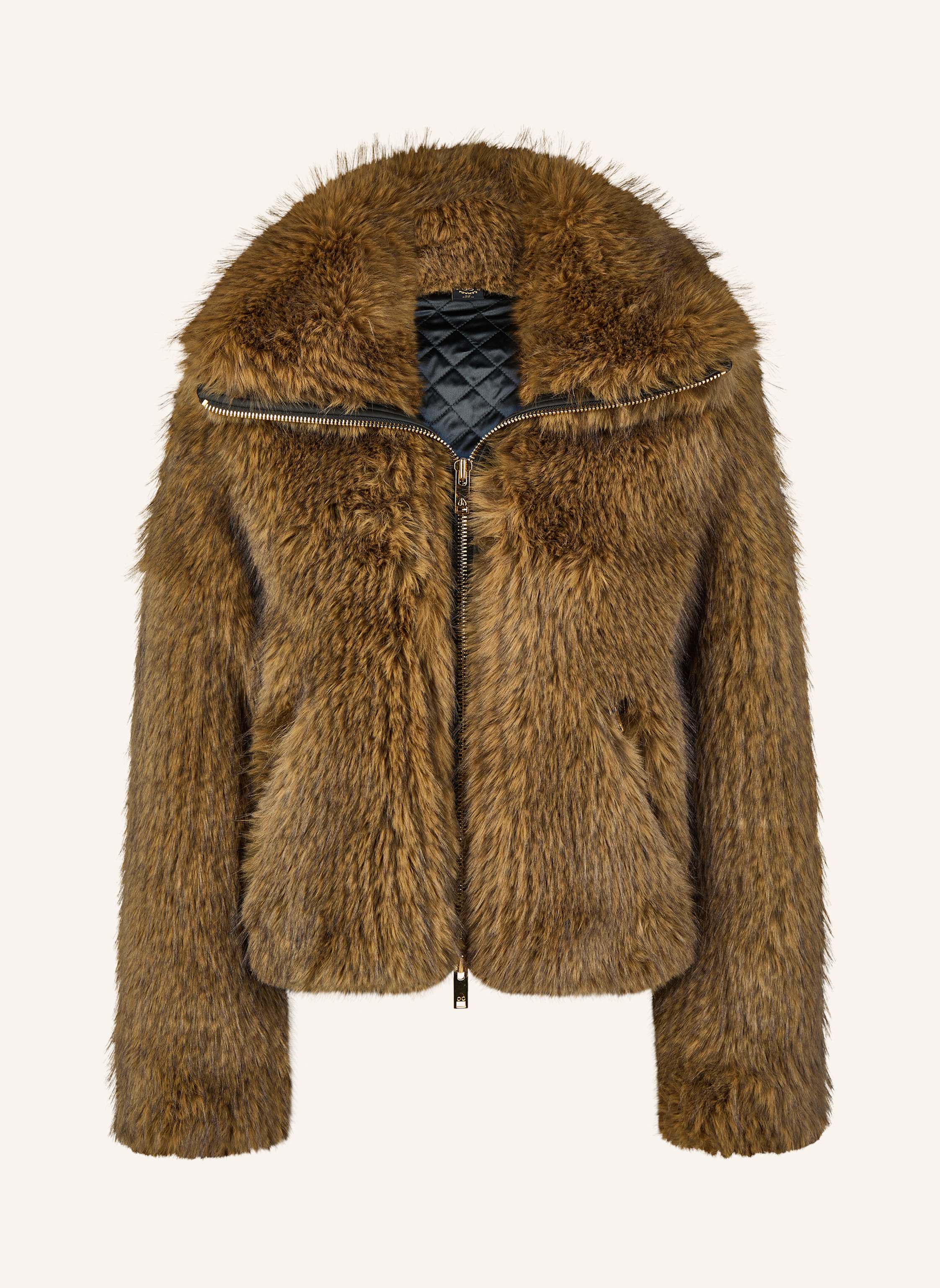 Thumbnail - Moose Knuckles Jacke Sutton Bunny Gold Aus Kunstpelz beige