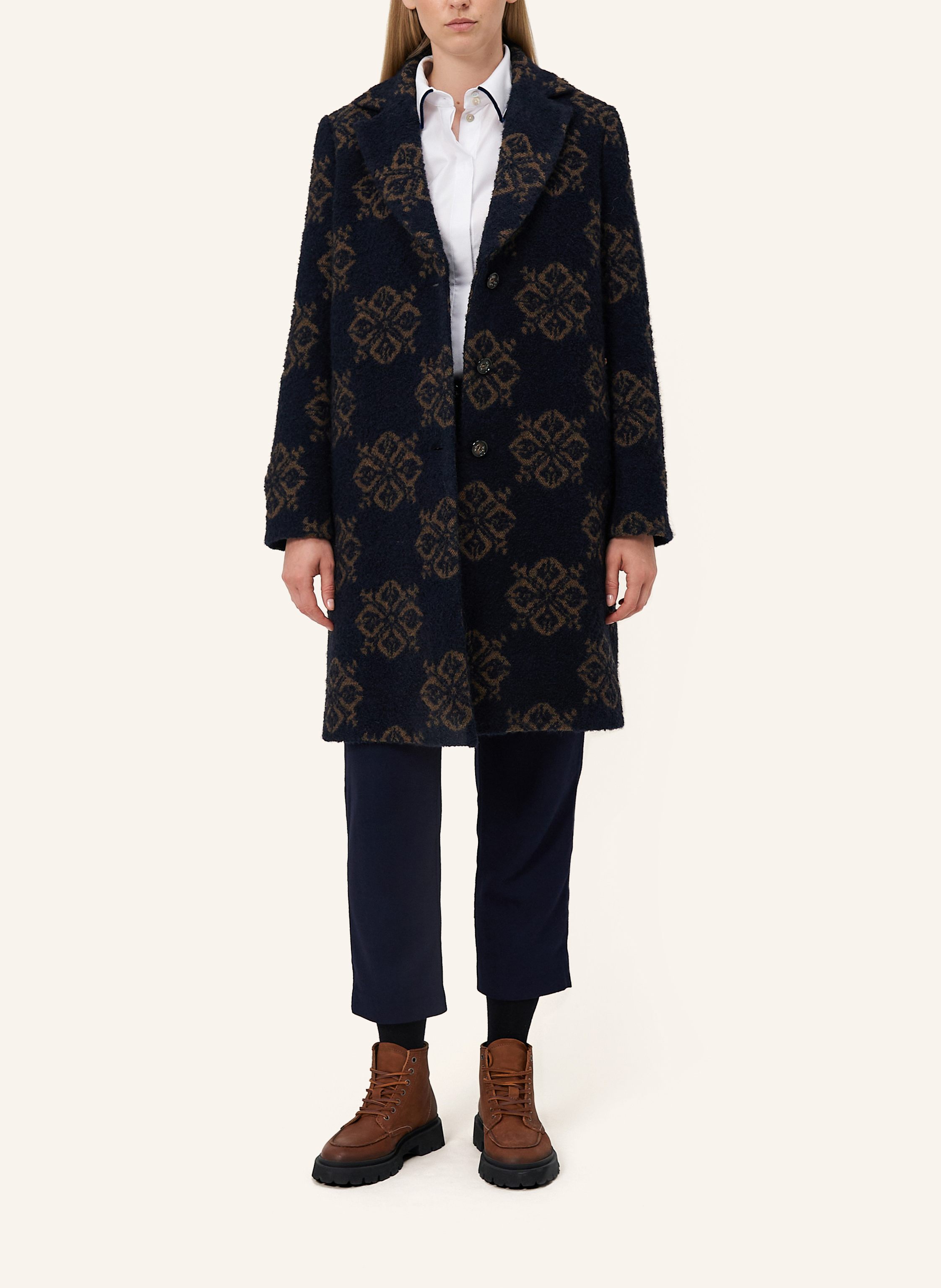 Thumbnail - Luis Trenker Bouclé-Mantel Lugreta blau