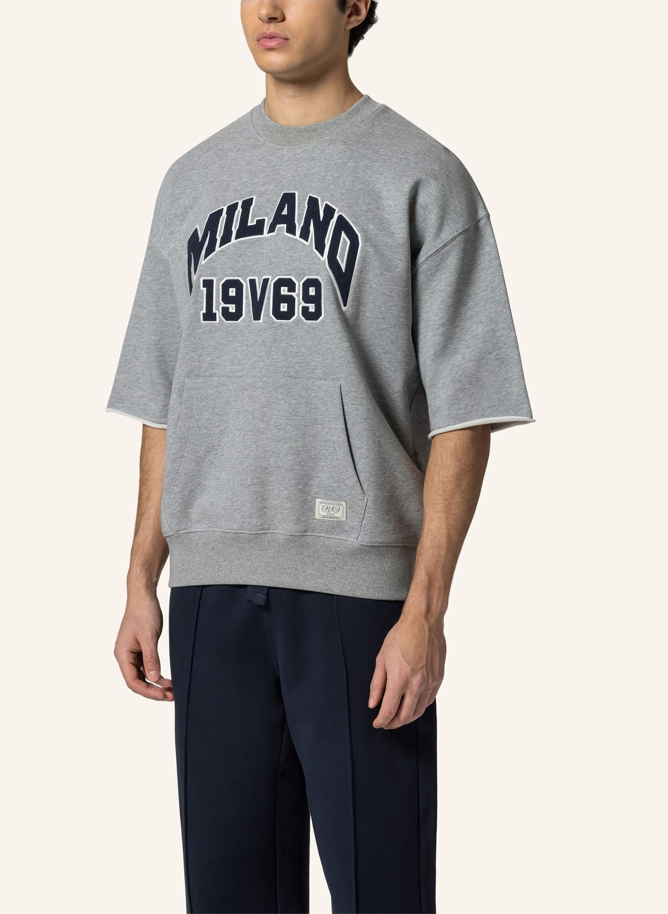 Thumbnail - 19V69 Italia Oversized Sweatshirt Verdi College grau