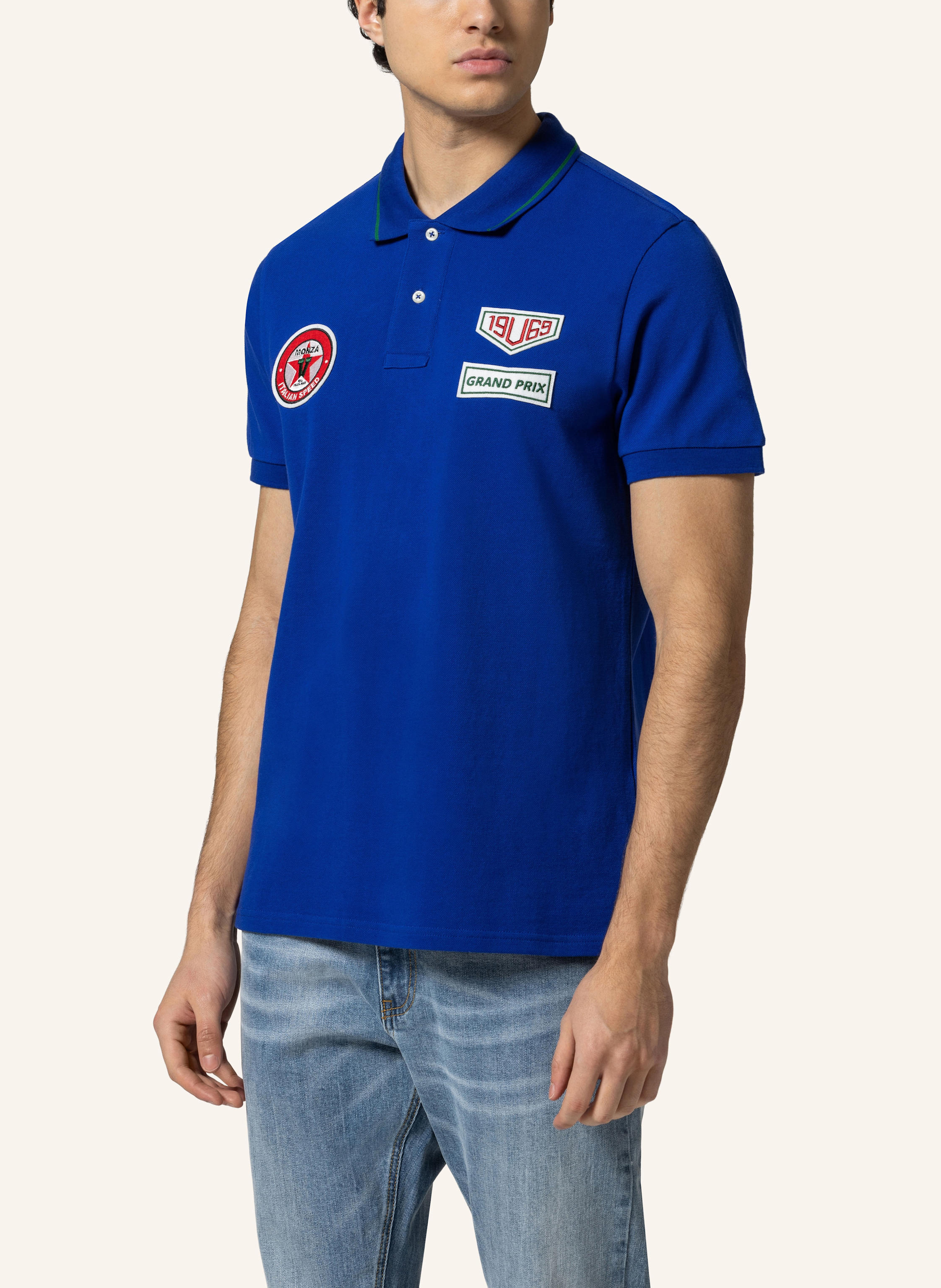 Thumbnail - 19V69 Italia Poloshirt Emilio Racing blau