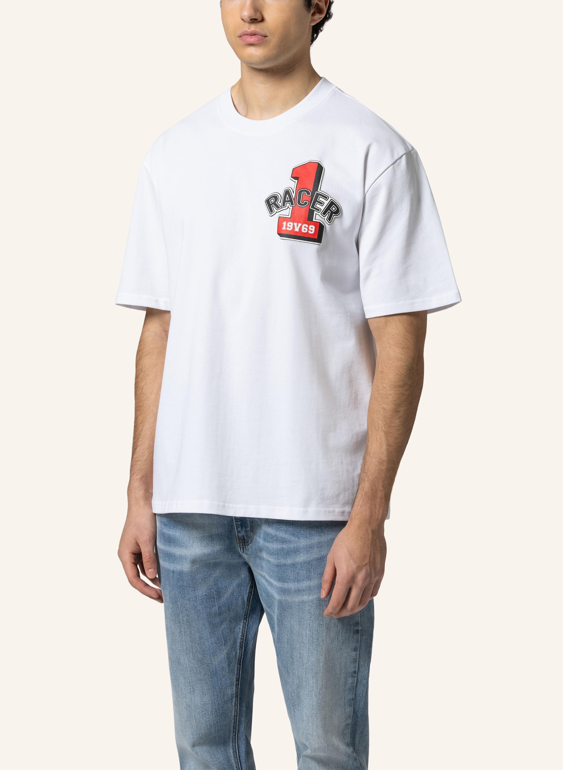 Thumbnail - 19V69 Italia Oversized T-Shirt Tamaro Racing weiss