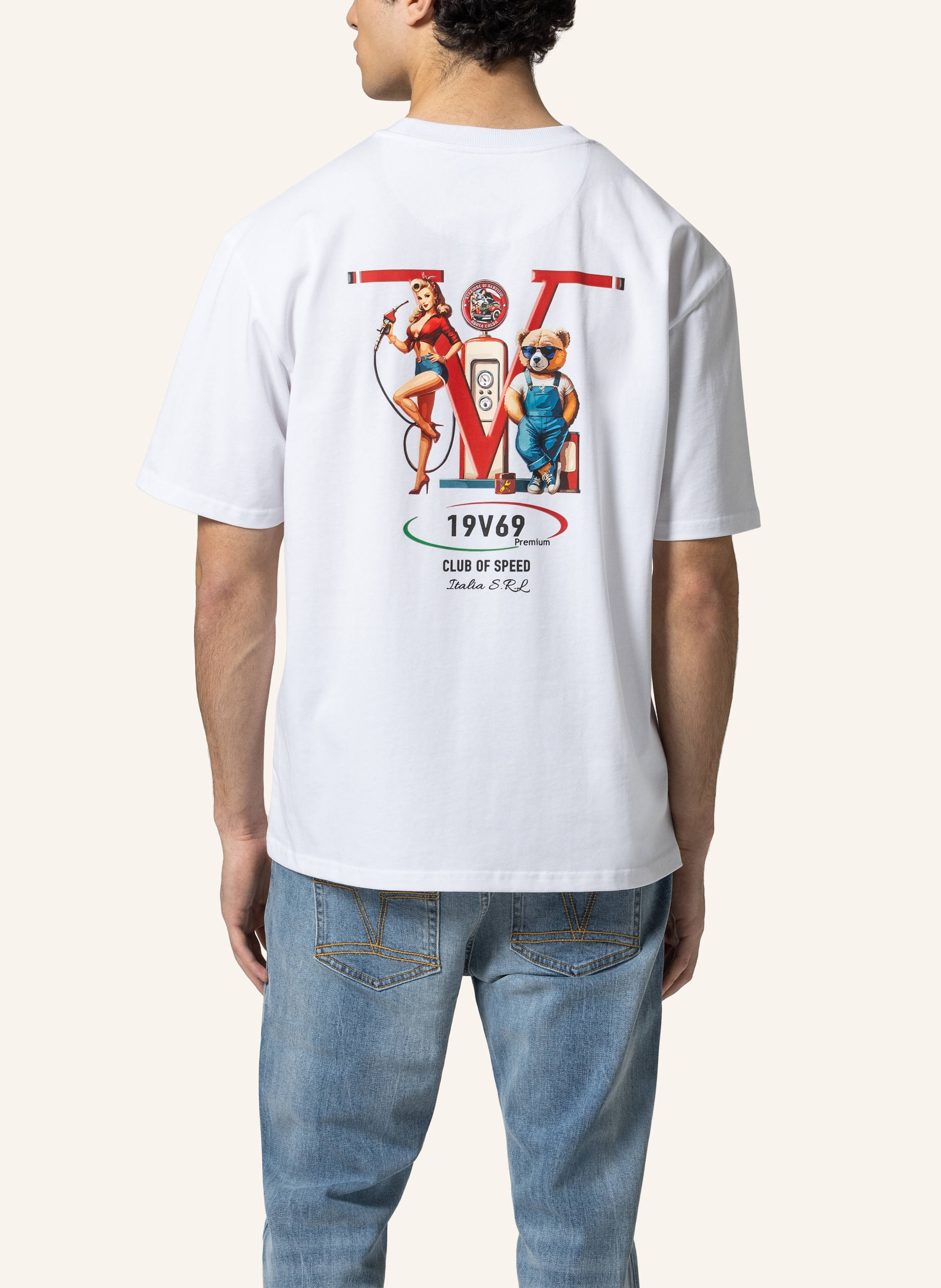 Thumbnail - 19V69 Italia Oversized T-Shirt Tamaro Racing weiss