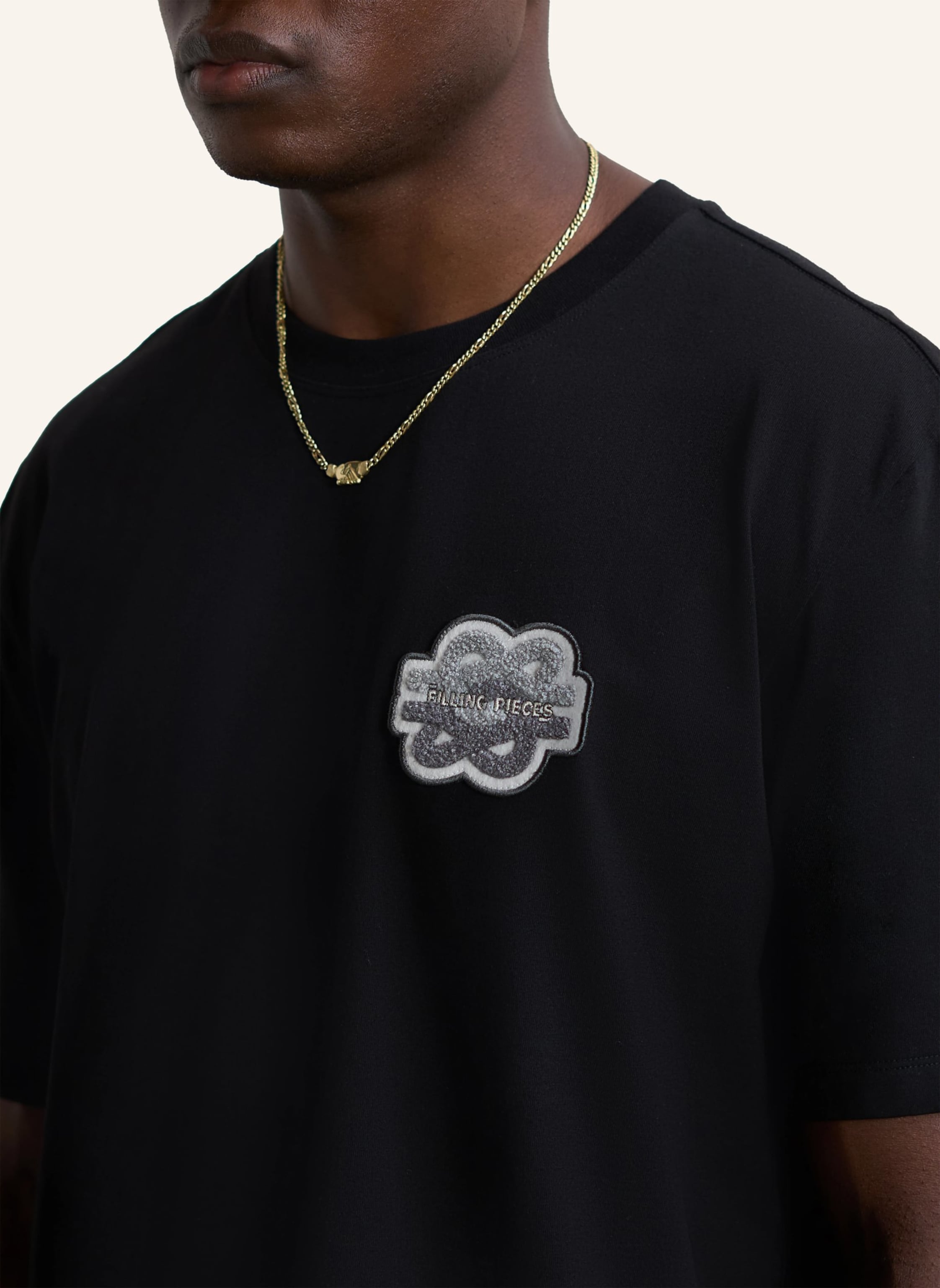 Thumbnail - Filling Pieces T-Shirt Gowtu Tonal schwarz