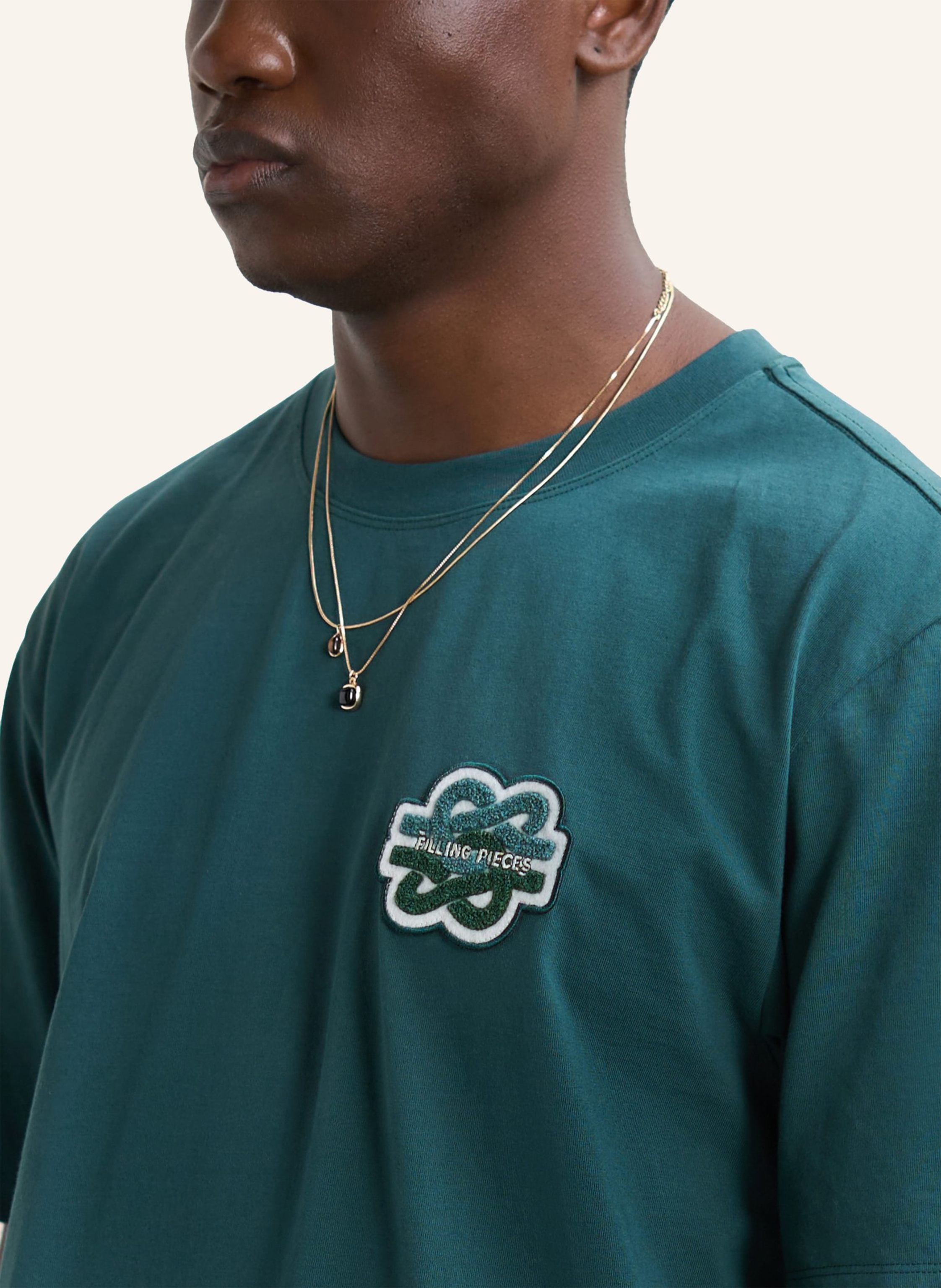 Thumbnail - Filling Pieces T-Shirt Gowtu Tonal gruen