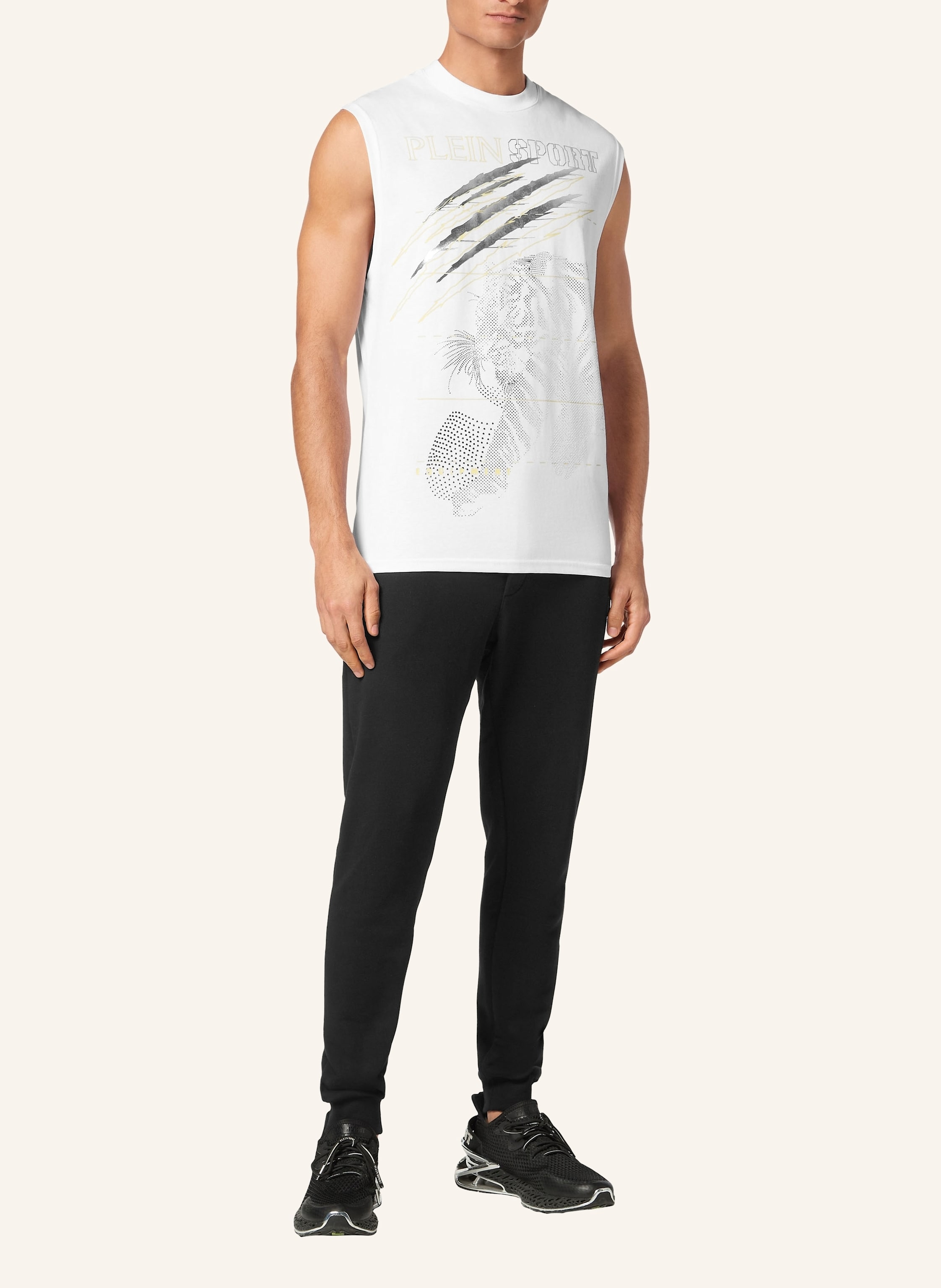 Thumbnail - Plein Sport Ärmelloses T-Shirt Tiger weiss