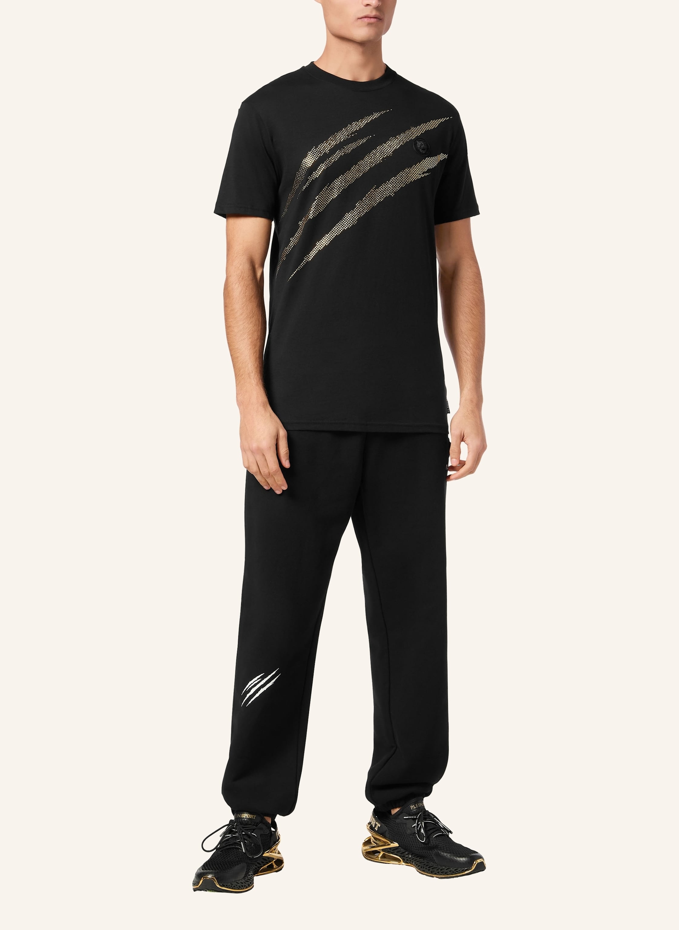 Thumbnail - Plein Sport T-Shirt Rundhalsausschnitt Ss Scratch schwarz